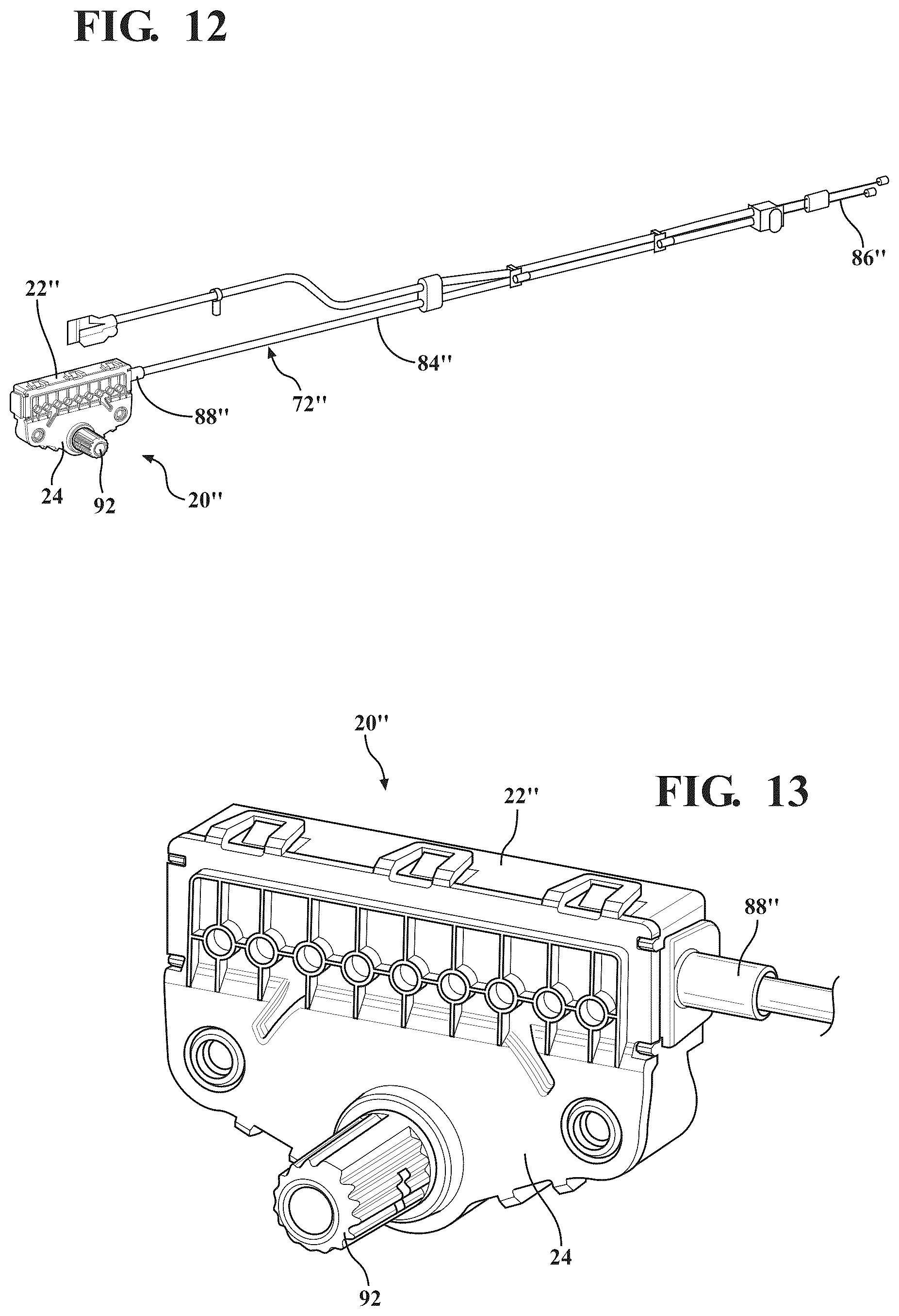 Patent US12319187 Figure 7 – Remote handle assembly with modular pulley arrangement