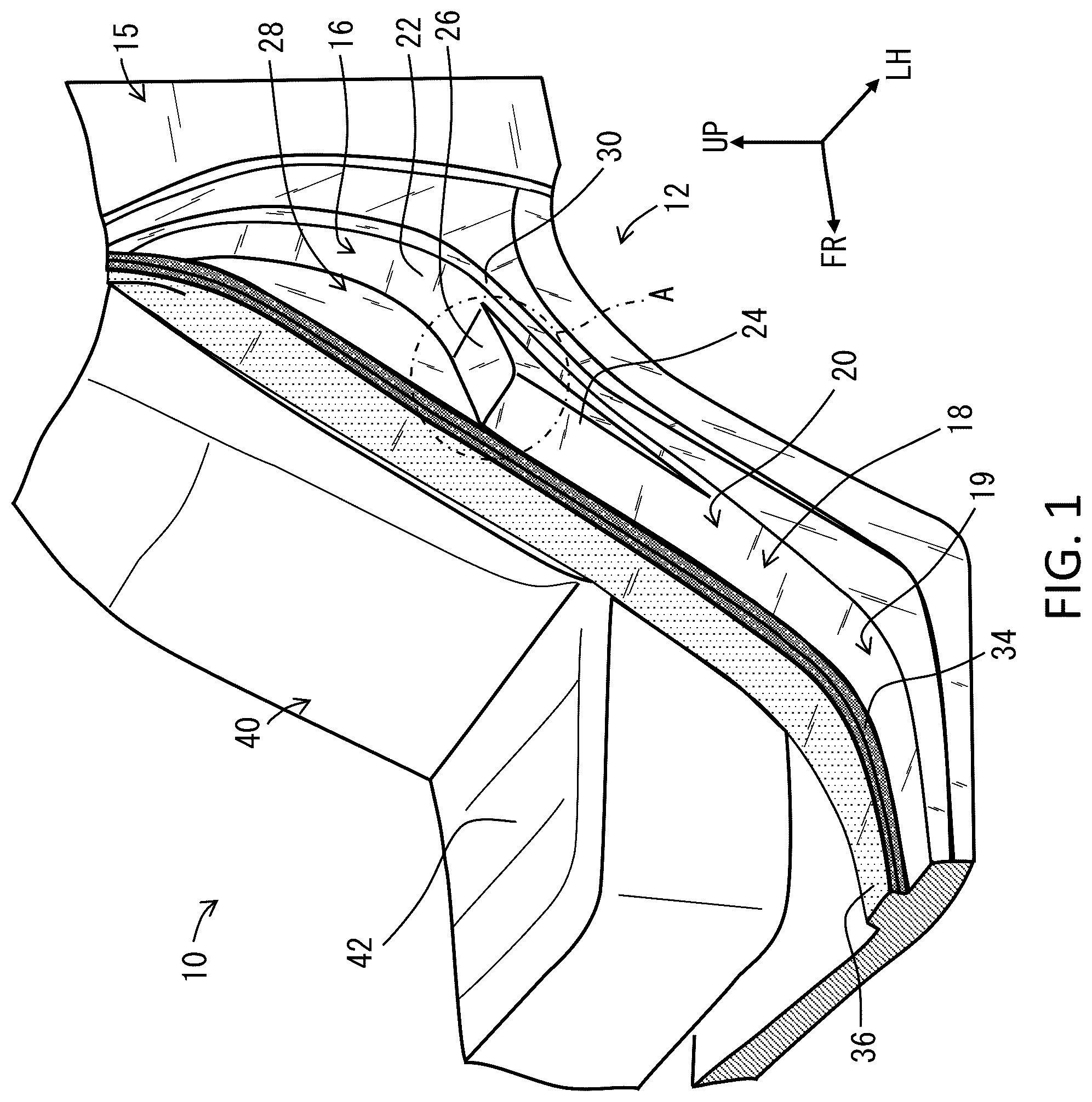 Patent US12319188 Figure 1 – Vehicle entrance structure