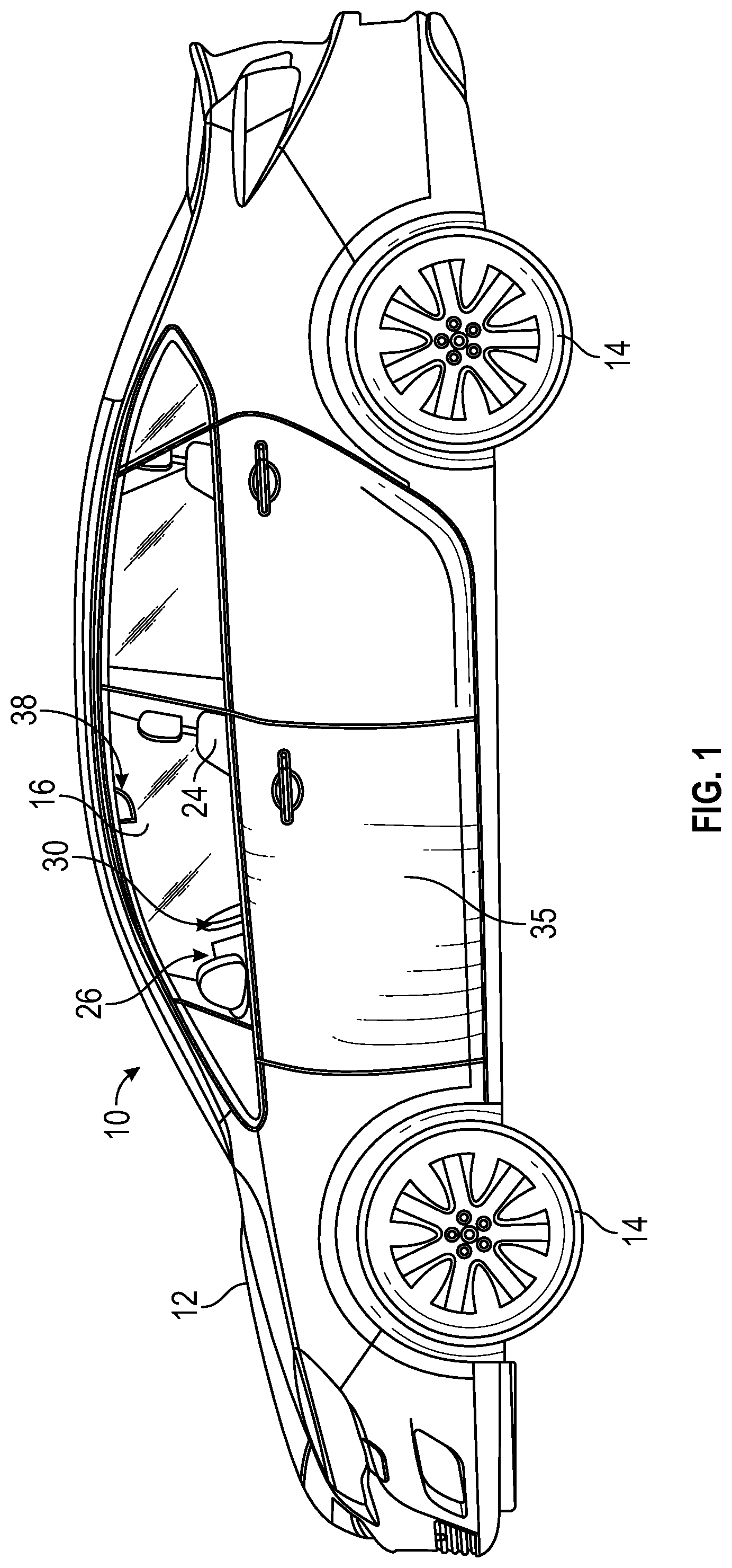 Patent US12319189 Figure 1 – Translatable assist handle for a vehicle