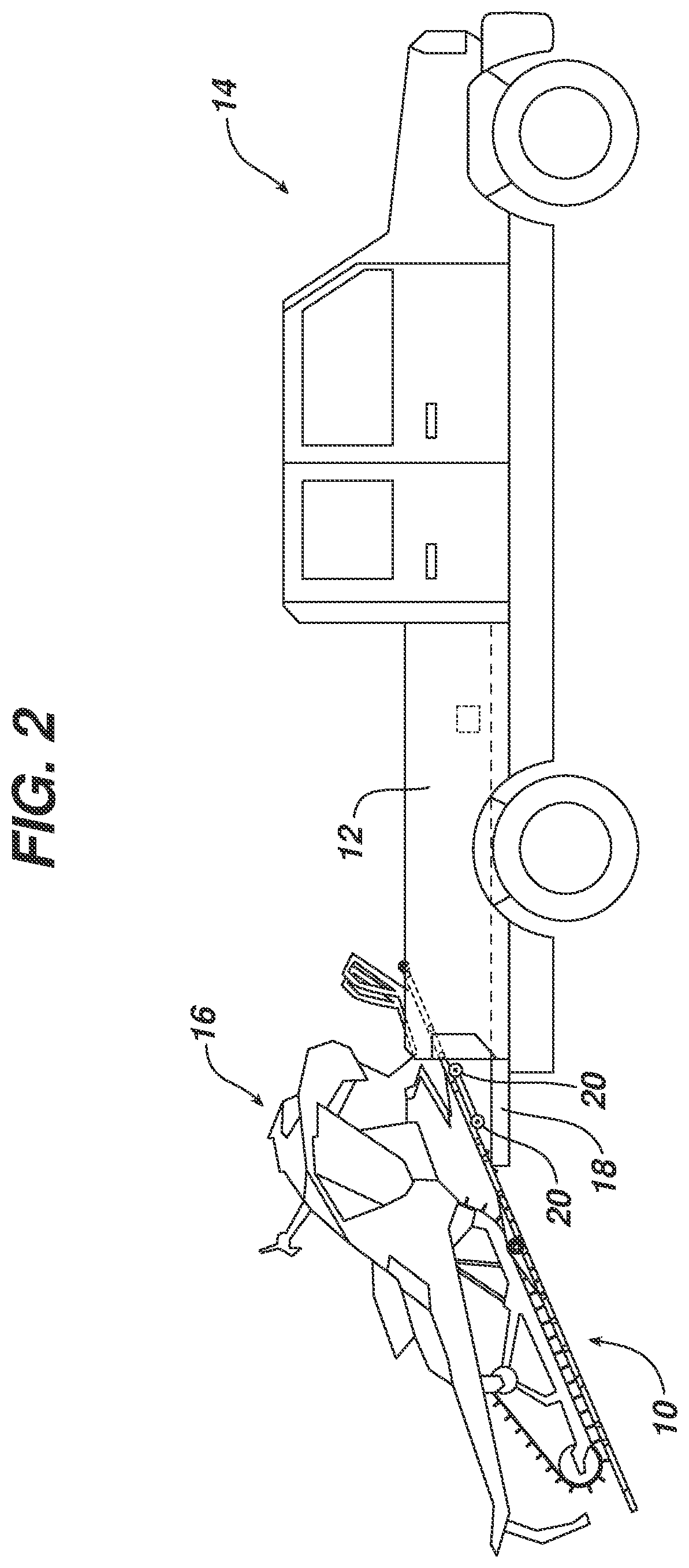 Patent US12319191 Figure 2 – Vehicle bed loading ramp systems