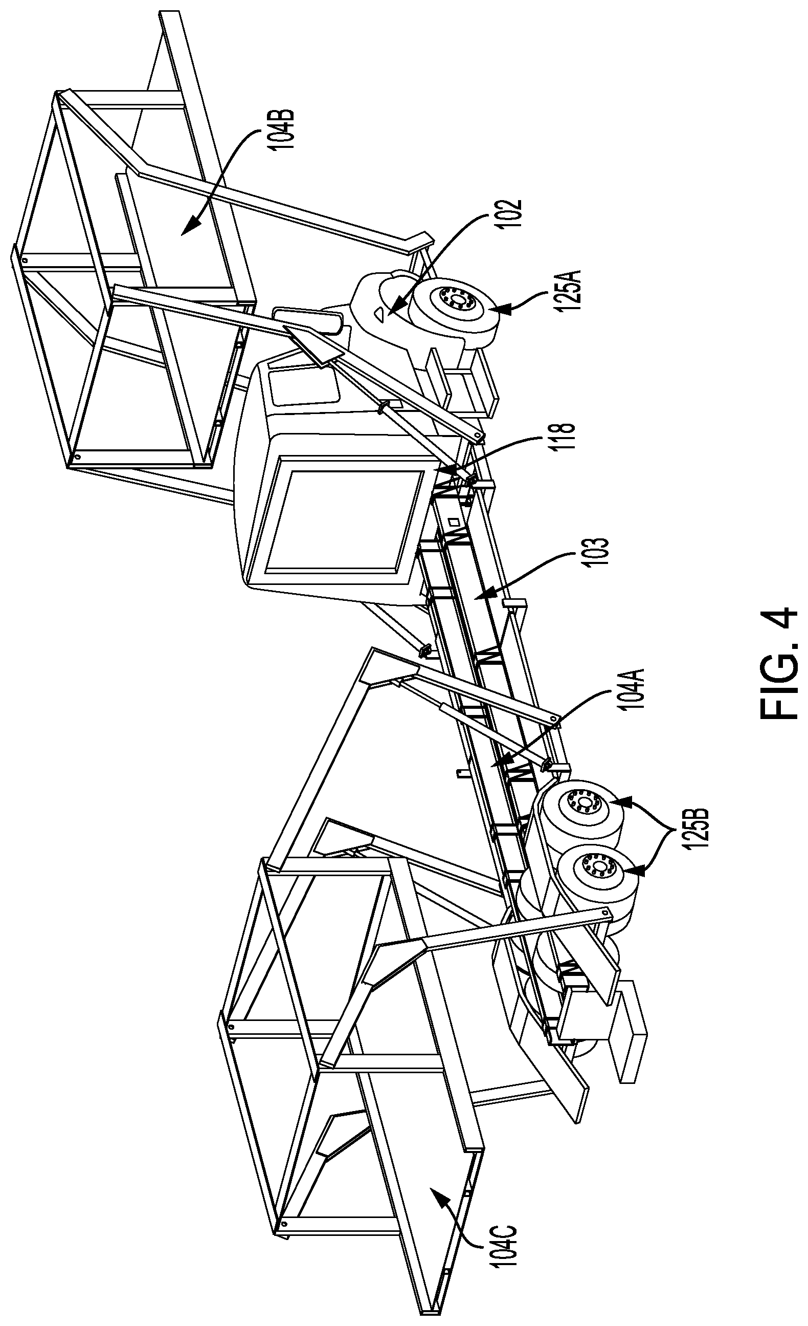 Patent US12319192 Figure 4 – Loading and transport system with independently accessed loading positions