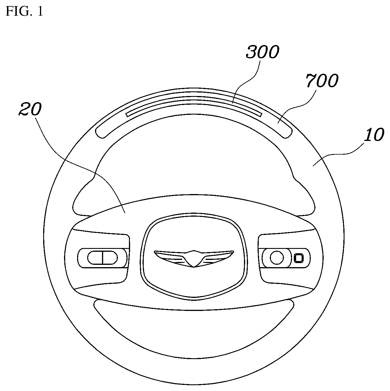 Patent US12319199 Figure 1 – Lighting device of steering wheel and assembling method thereof
