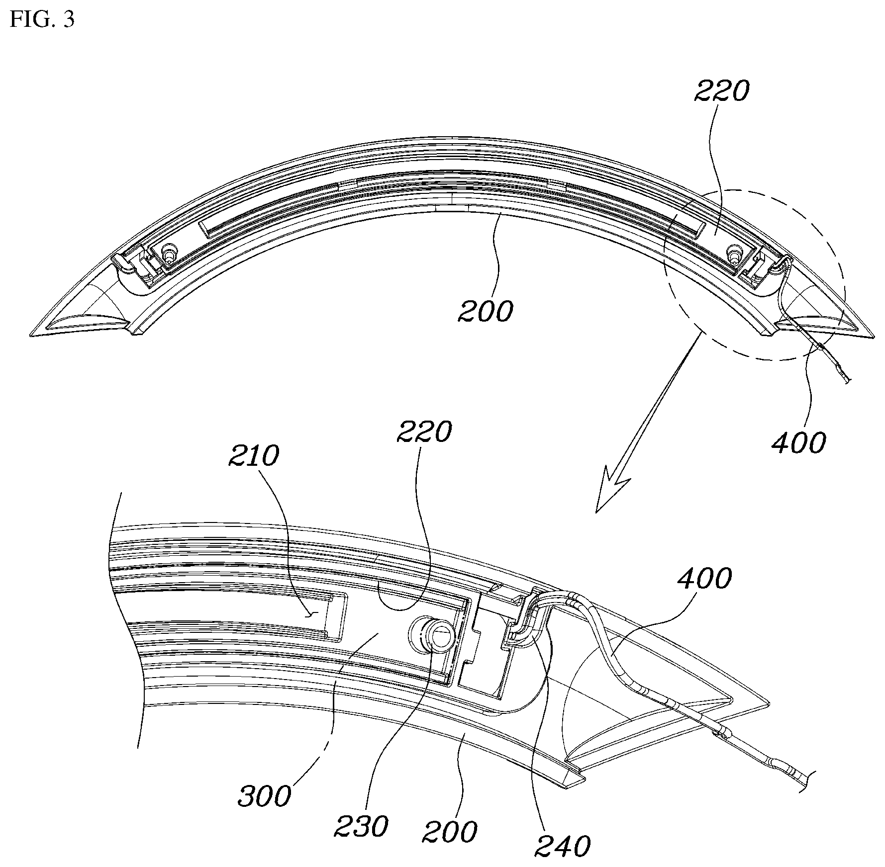 Patent US12319199 Figure 3 – Lighting device of steering wheel and assembling method thereof