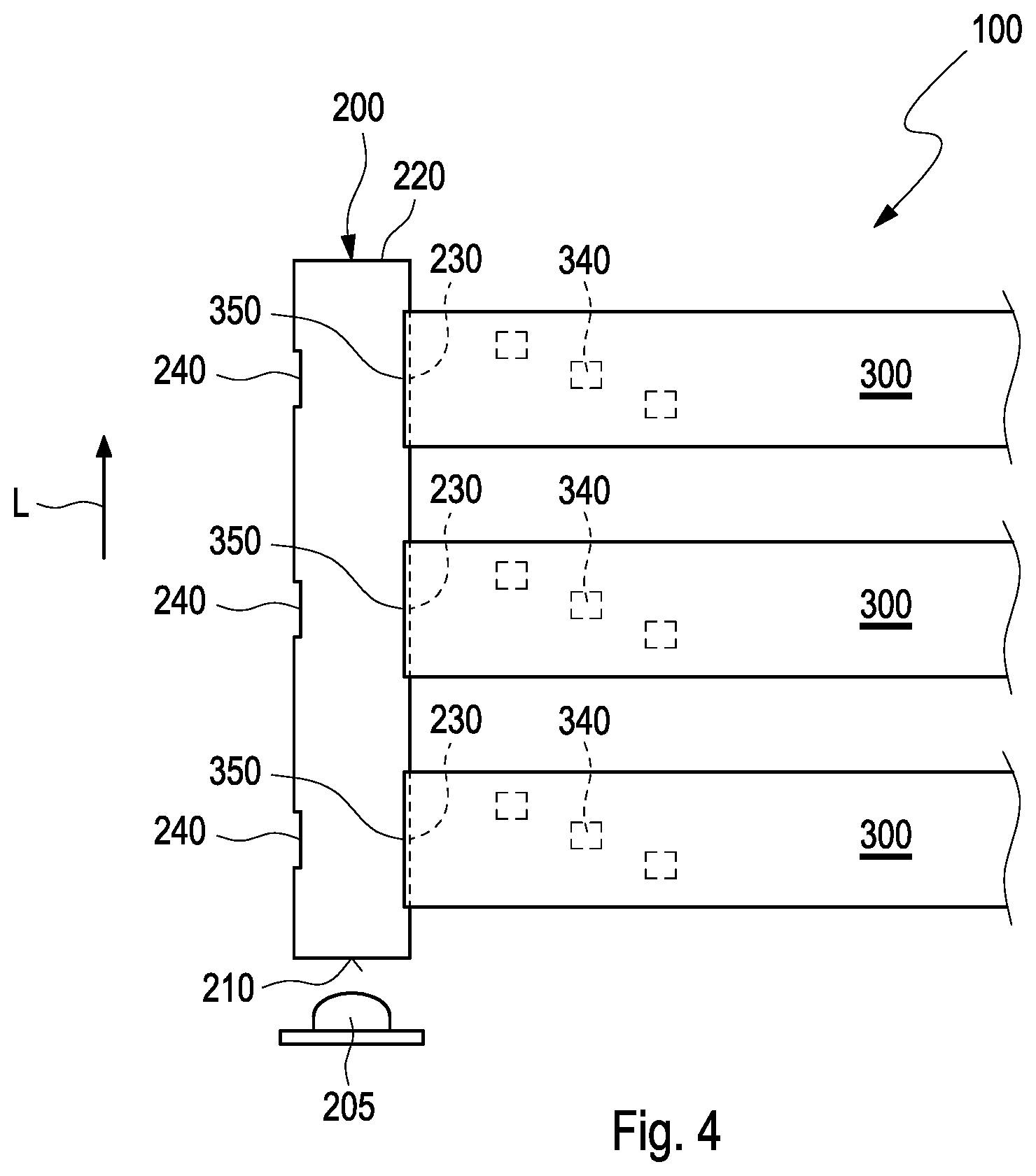 Patent US12319200 Figure 5 – Lighting device for a vehicle interior, method for producing same, and interior fitting part comprising such a lighting device