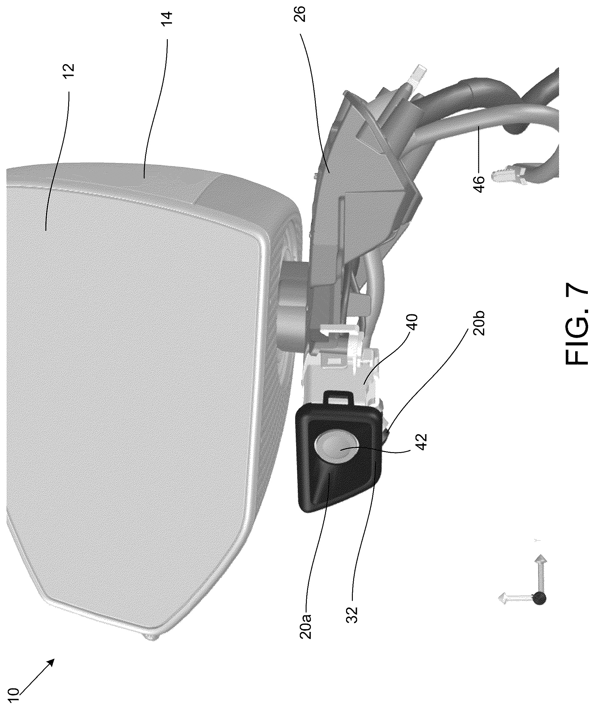 Patent US12319201 Figure 7 – Vehicular rearview mirror assembly with cameras