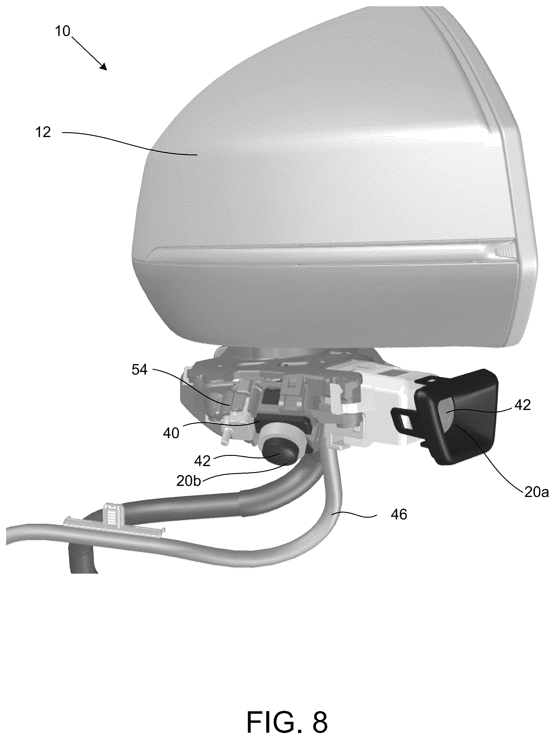 Patent US12319201 Figure 8 – Vehicular rearview mirror assembly with cameras
