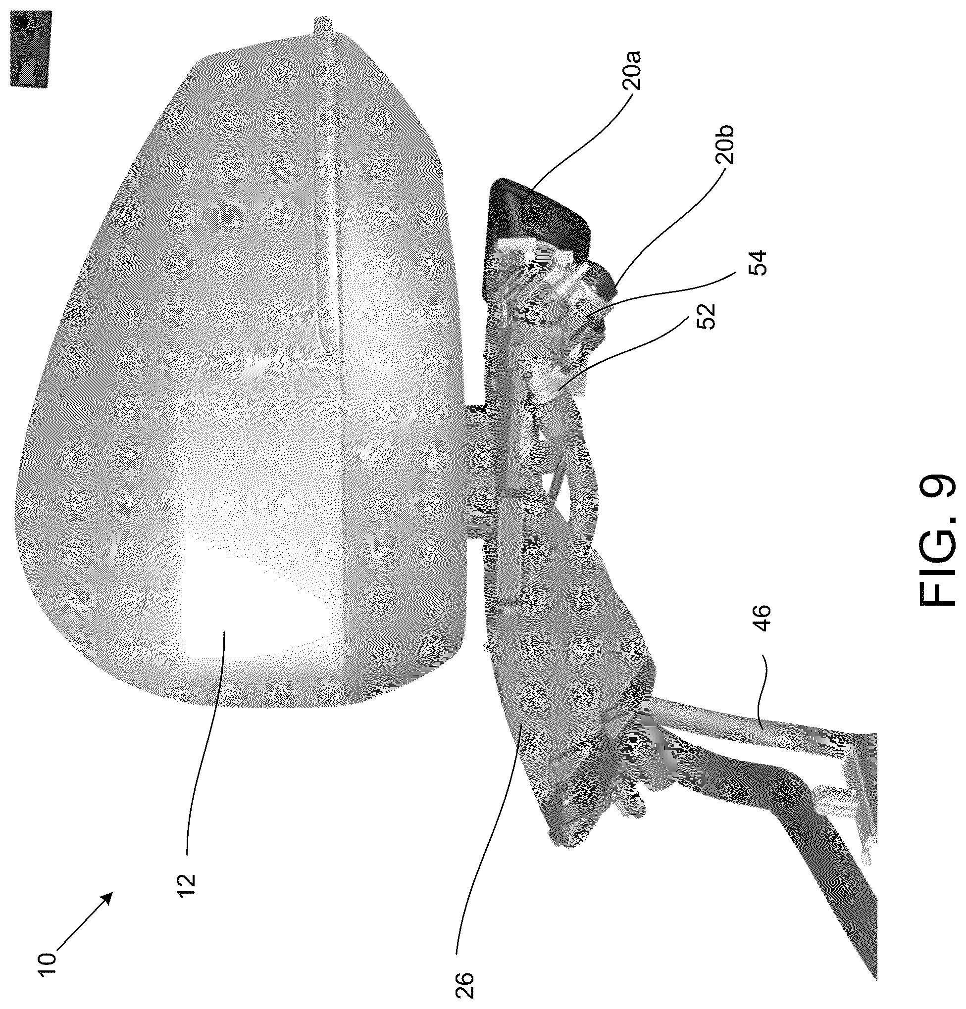Patent US12319201 Figure 9 – Vehicular rearview mirror assembly with cameras