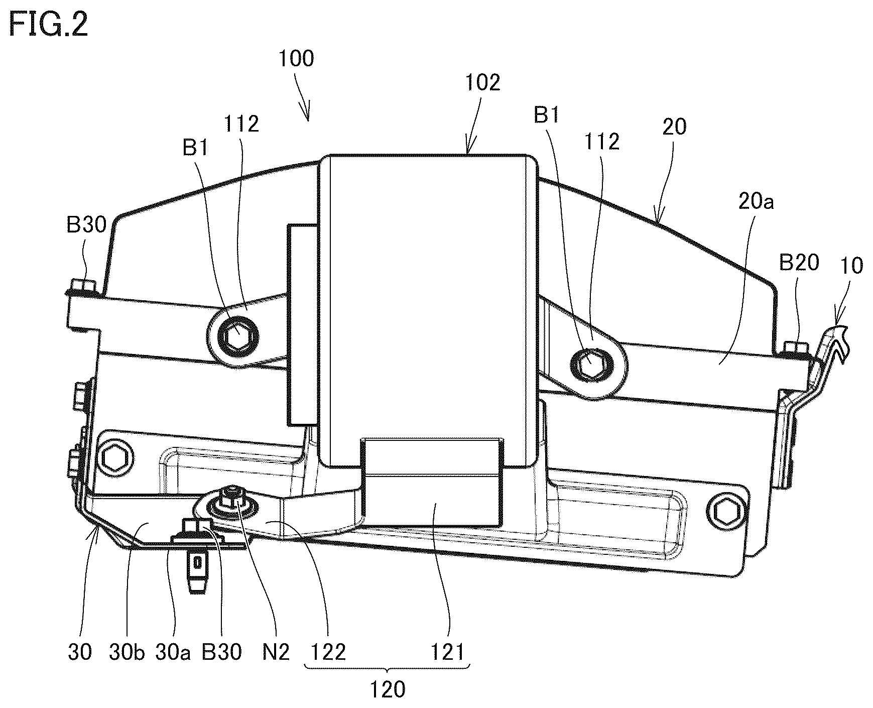 Patent US12319203 Figure 2 – Vehicle-mounted device-fixing structure