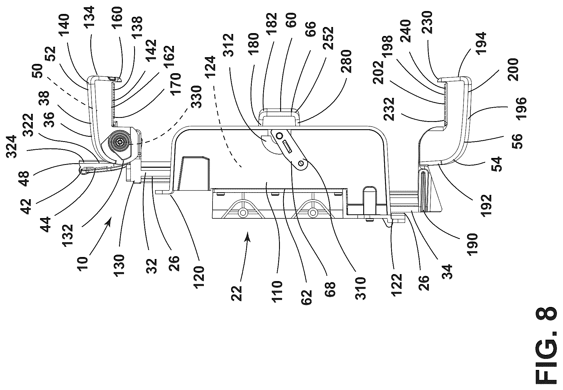 Patent US12319204 Figure 8 – Personal device holder