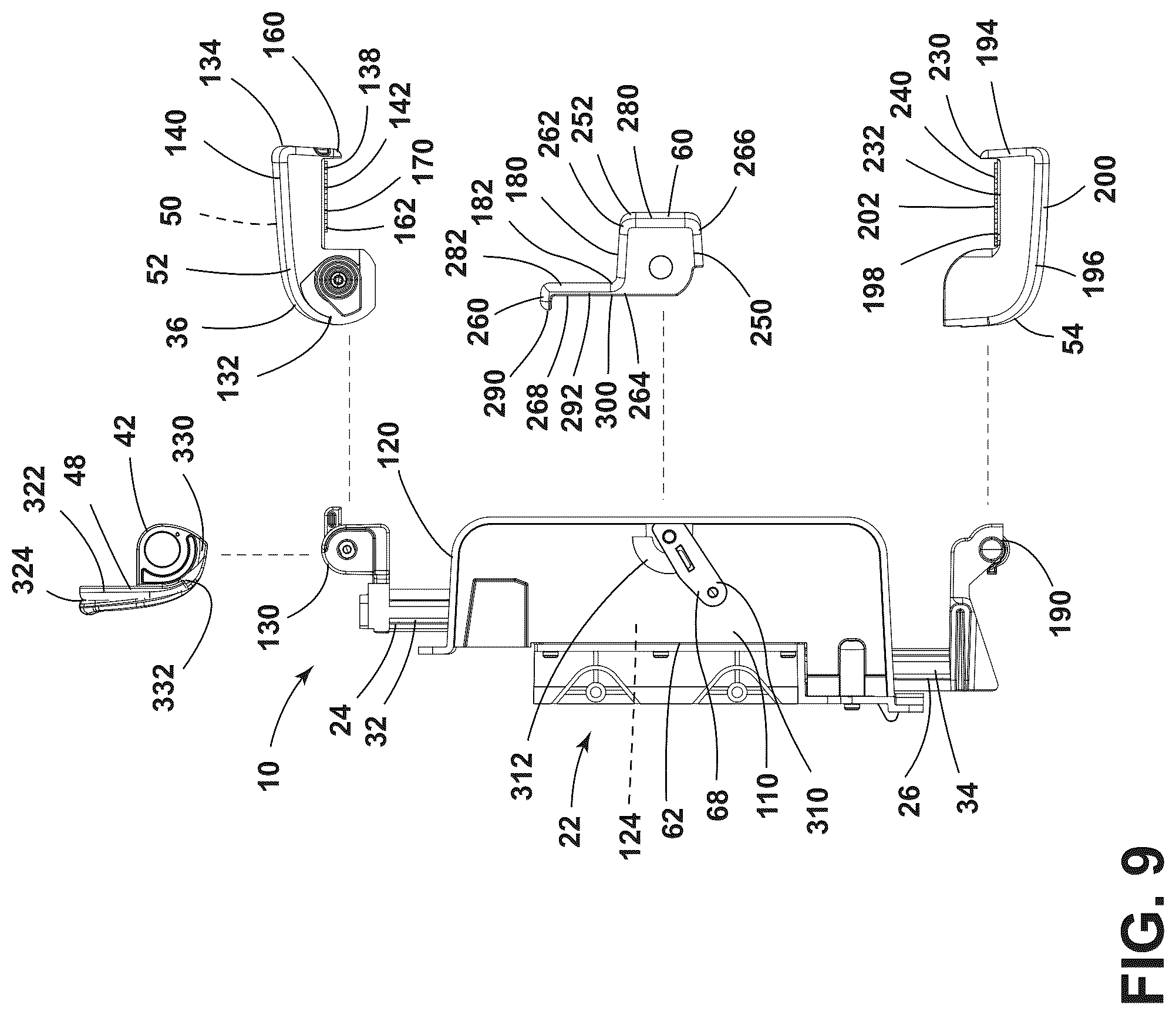 Patent US12319204 Figure 9 – Personal device holder