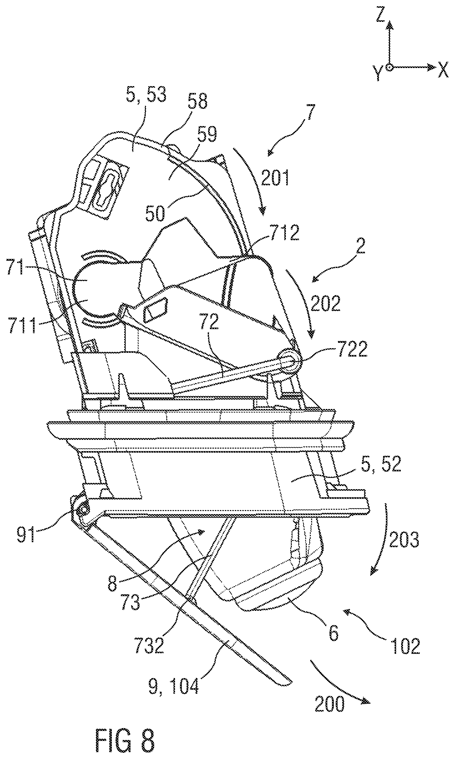 Patent US12319205 Figure 8 – Device for a vehicle and vehicle