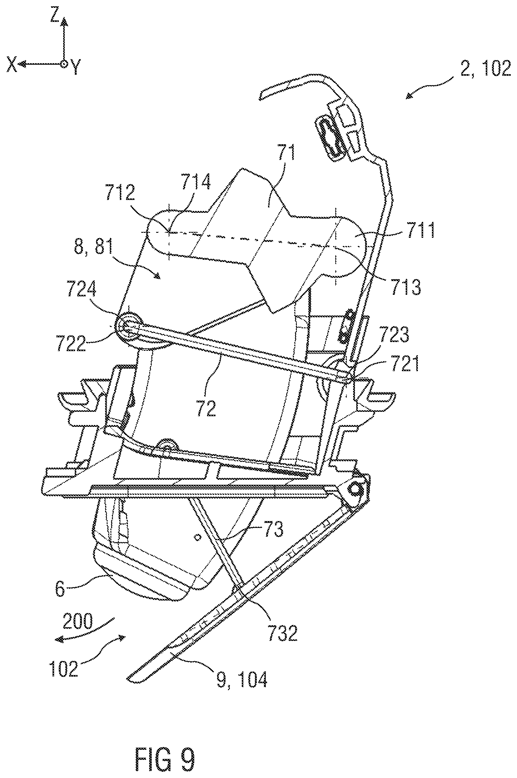 Patent US12319205 Figure 9 – Device for a vehicle and vehicle