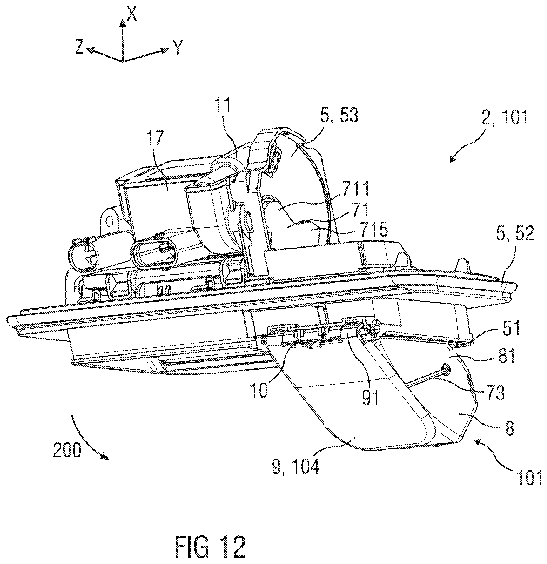 Patent US12319205 Figure 12 – Device for a vehicle and vehicle