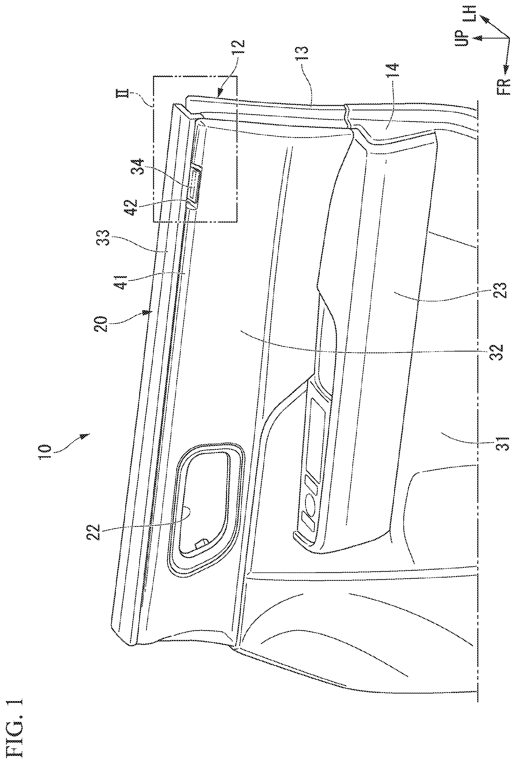 Patent US12319207 Figure 1 – Interior member for vehicle