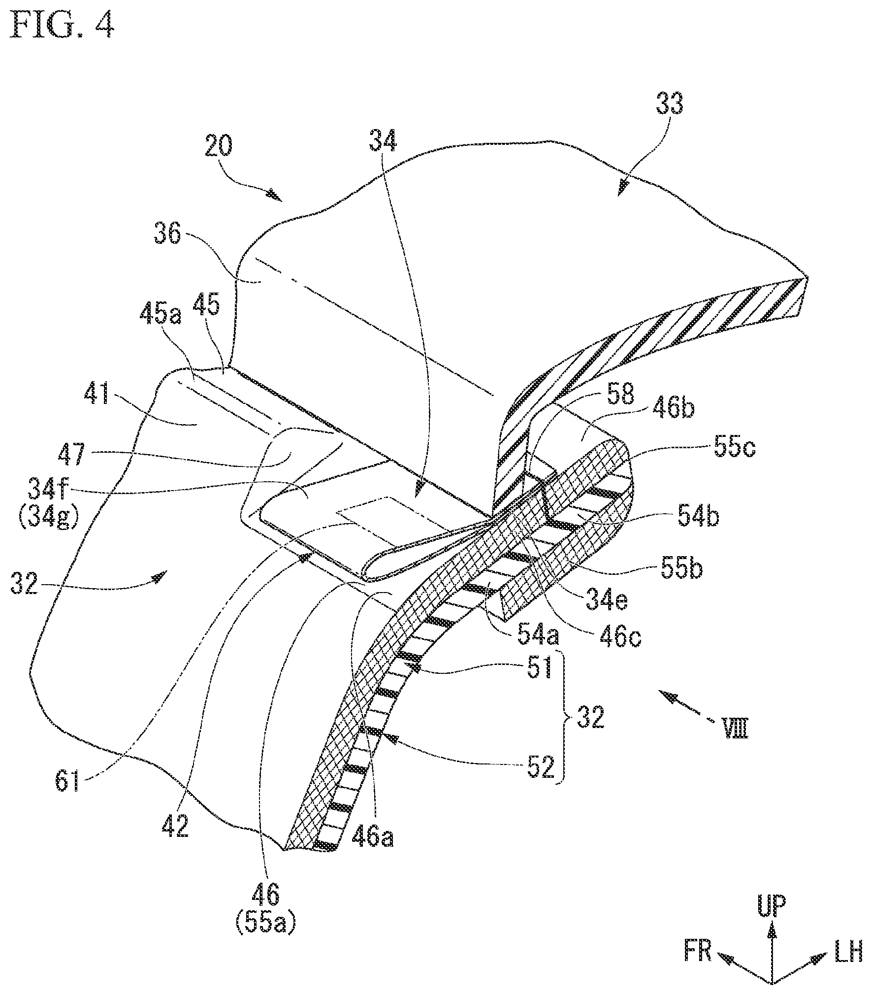 Patent US12319207 Figure 4 – Interior member for vehicle