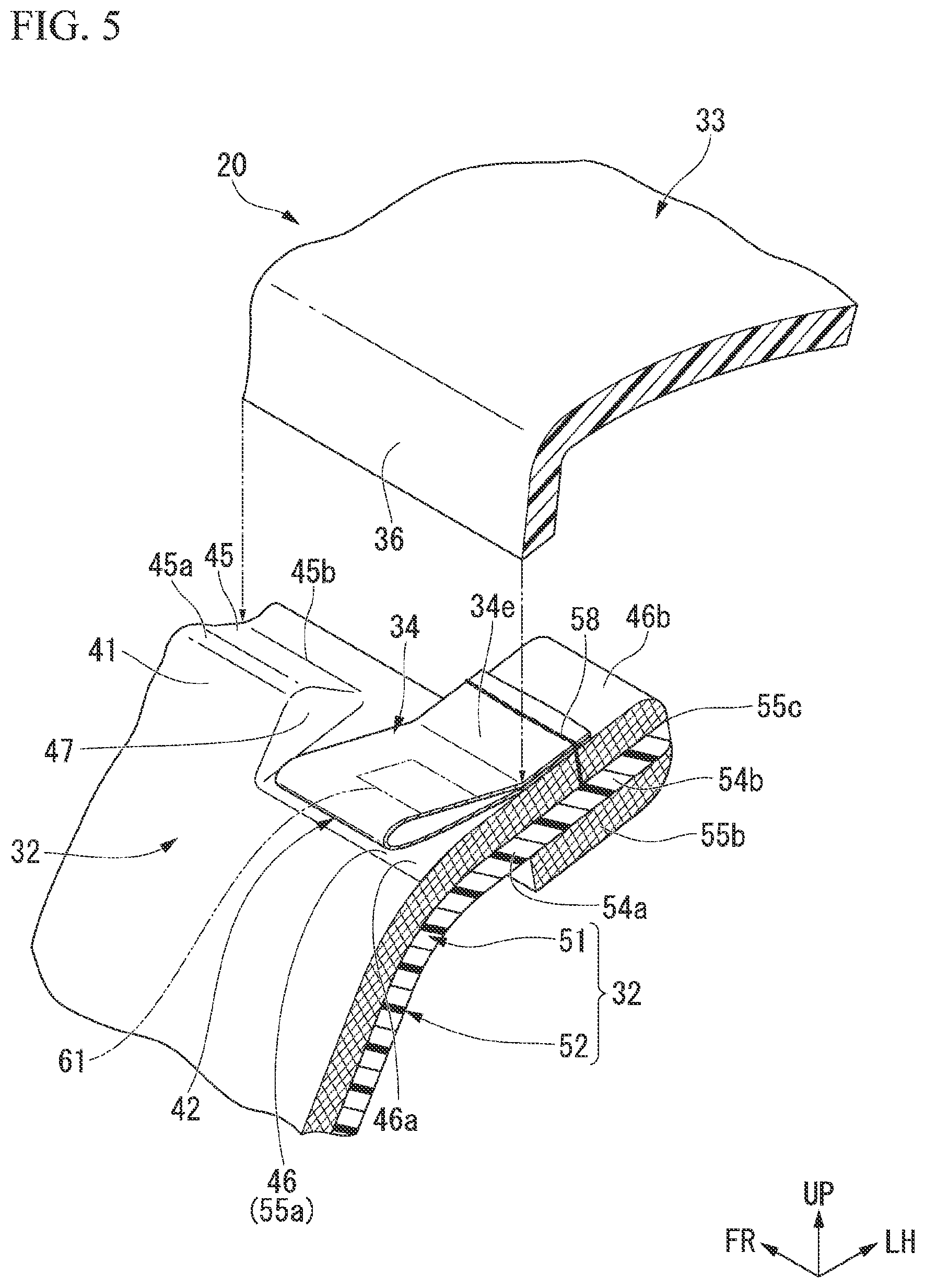 Patent US12319207 Figure 5 – Interior member for vehicle