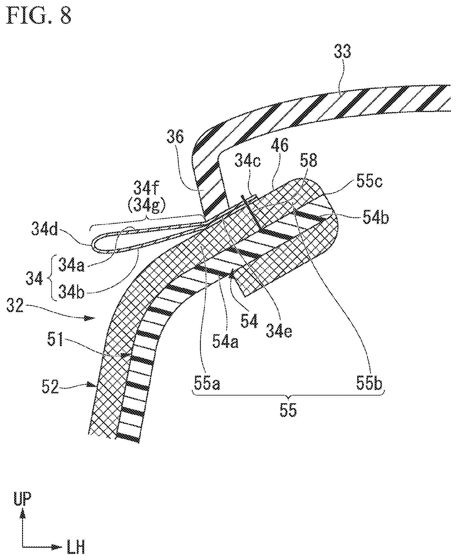 Patent US12319207 Figure 8 – Interior member for vehicle