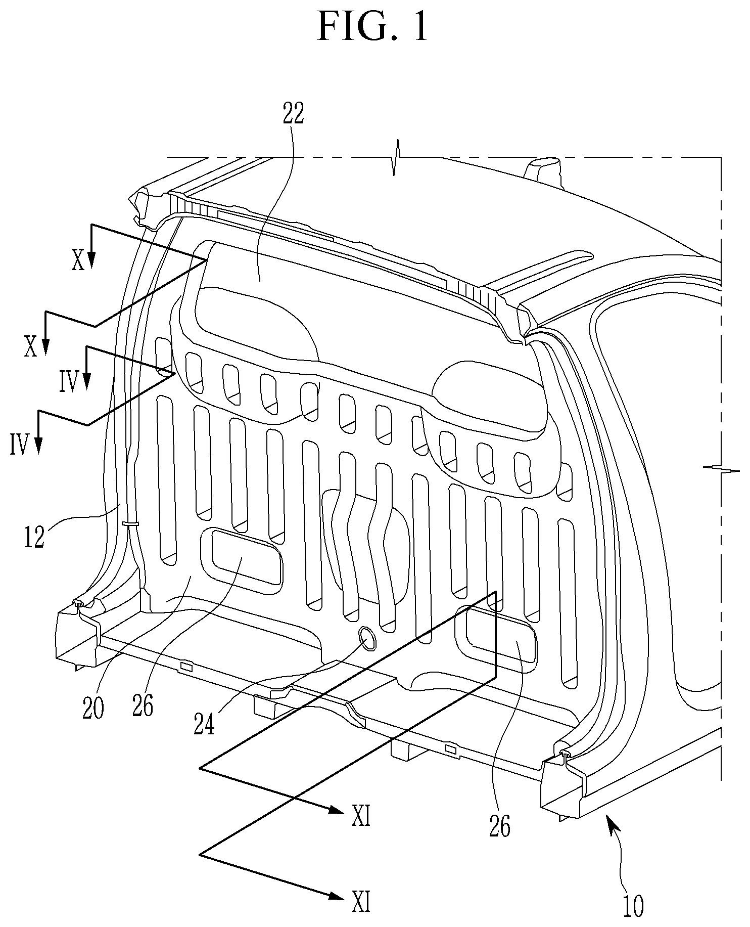Patent US12319208 Figure 1 – Removable vehicle partition