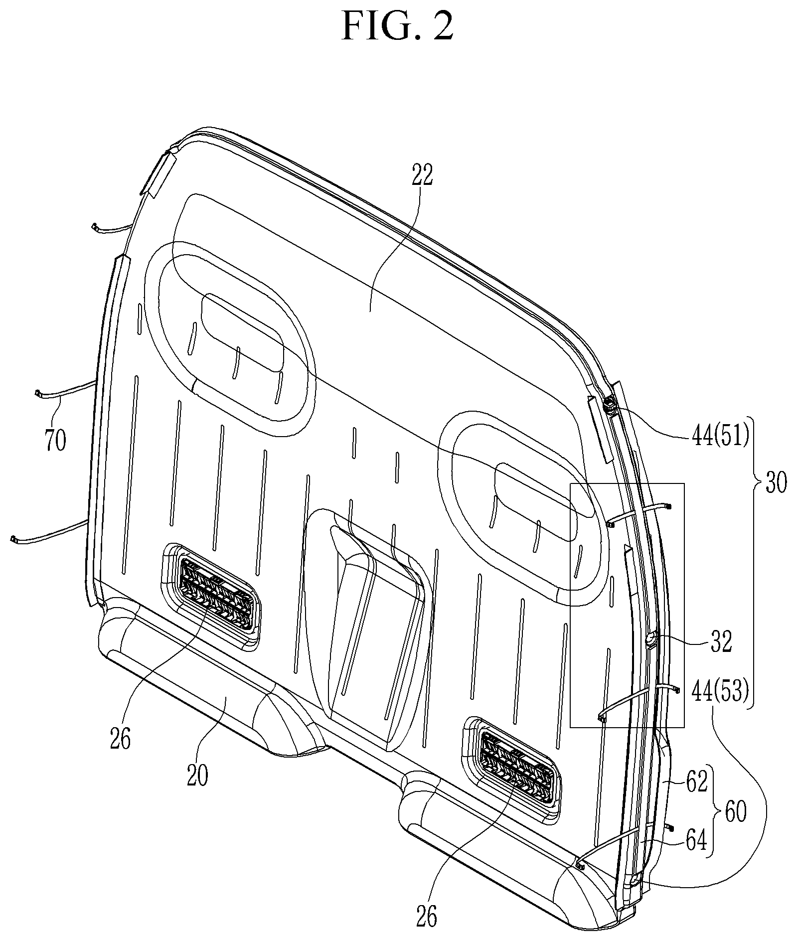 Patent US12319208 Figure 2 – Removable vehicle partition