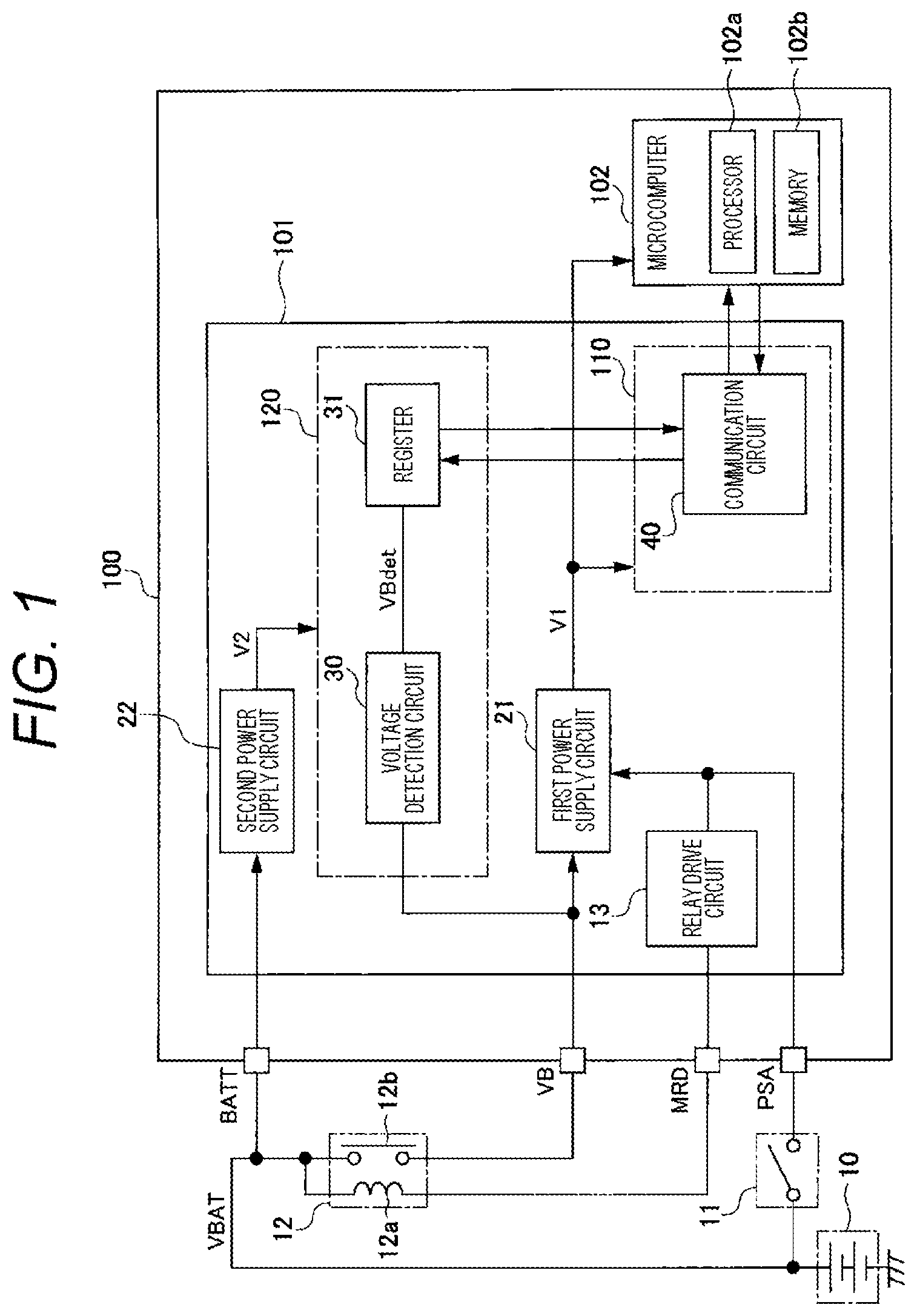 Patent US12319210 — Electronic control device — Figure 1