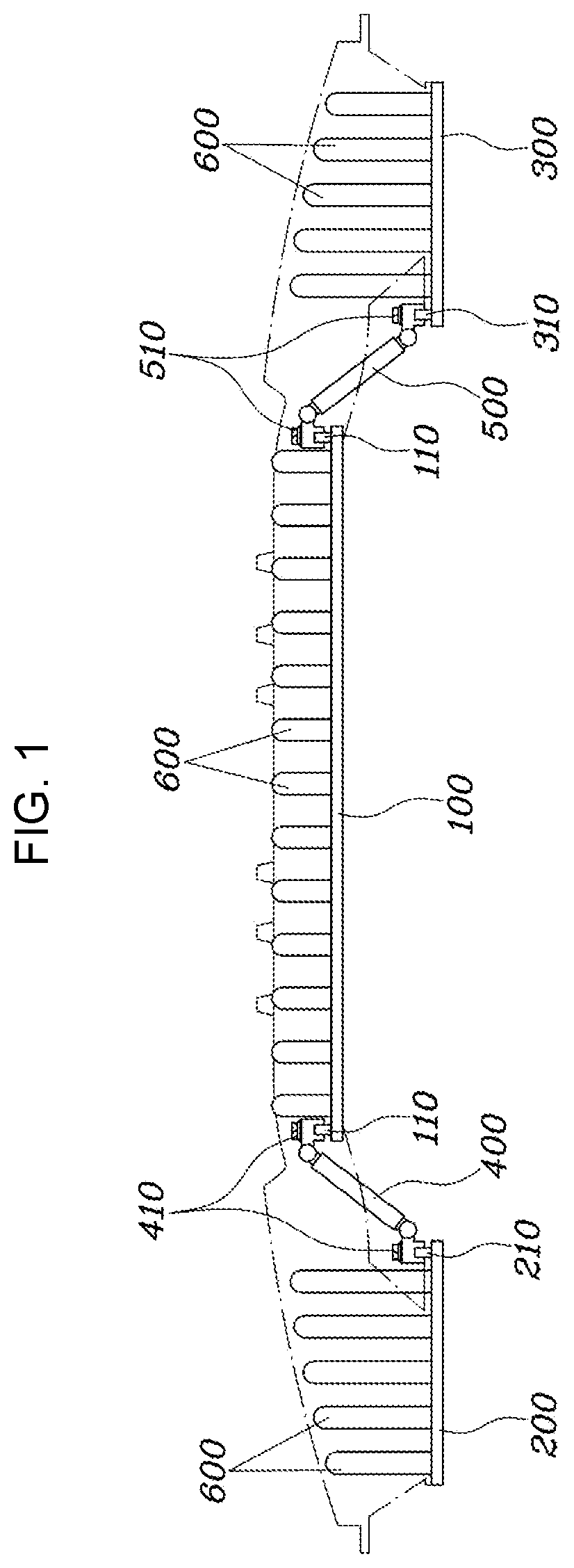 Patent US12319216 Figure 1 – Modular bumper back beam