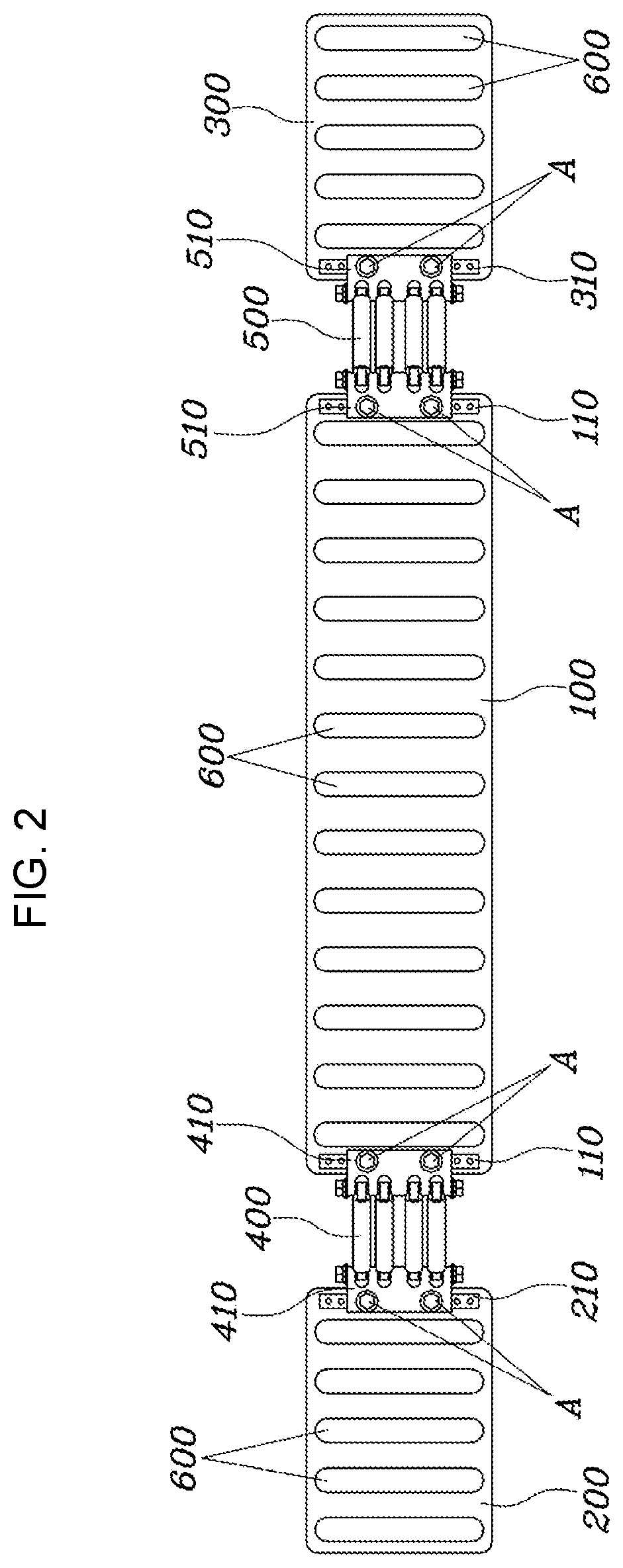 Patent US12319216 Figure 2 – Modular bumper back beam