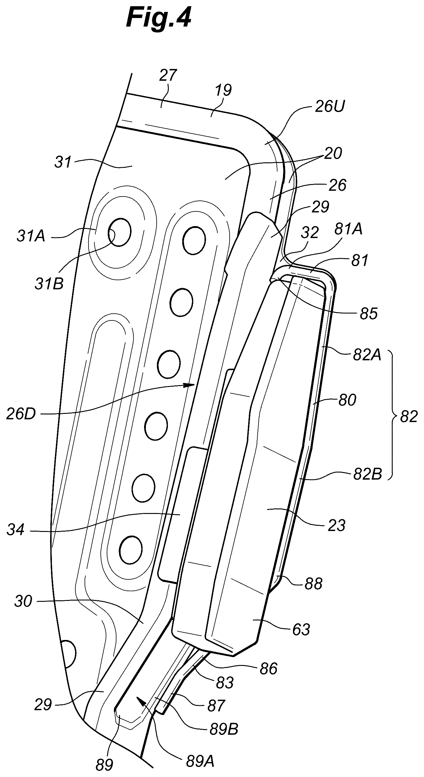 Patent US12319220 Figure 4 – Vehicle seat