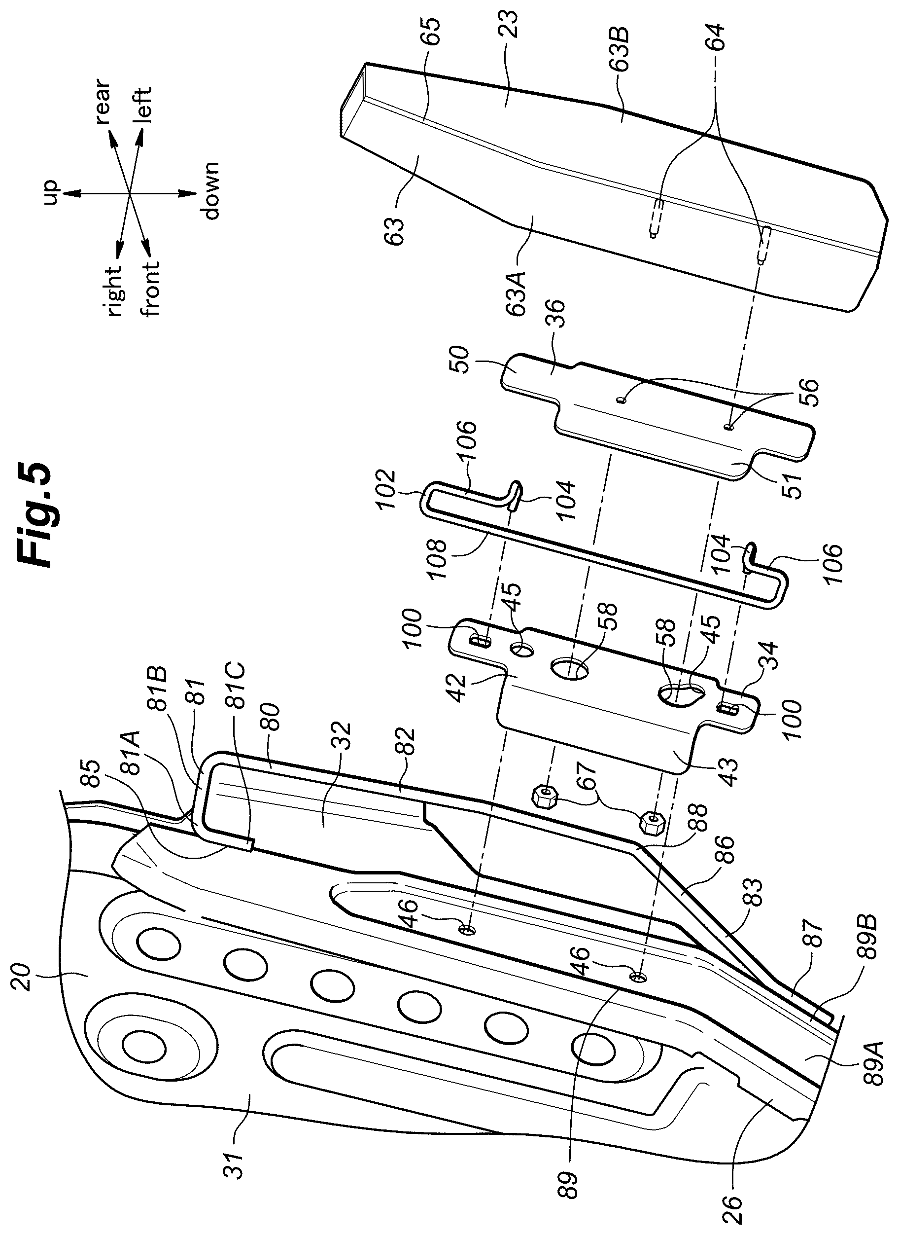 Patent US12319220 Figure 5 – Vehicle seat