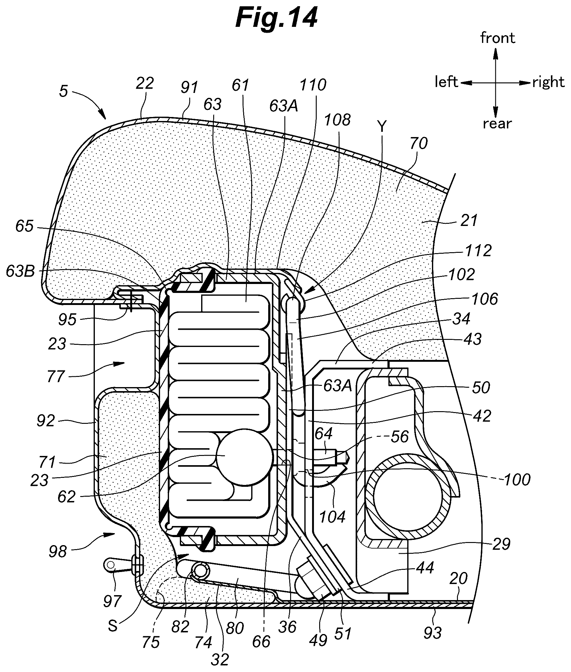 Patent US12319220 Figure 14 – Vehicle seat