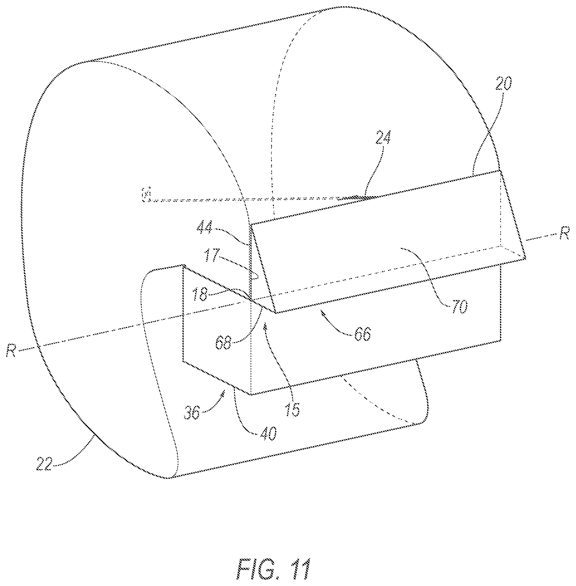 Patent US12319222 Figure 11 – Airbag assembly including deployable panel