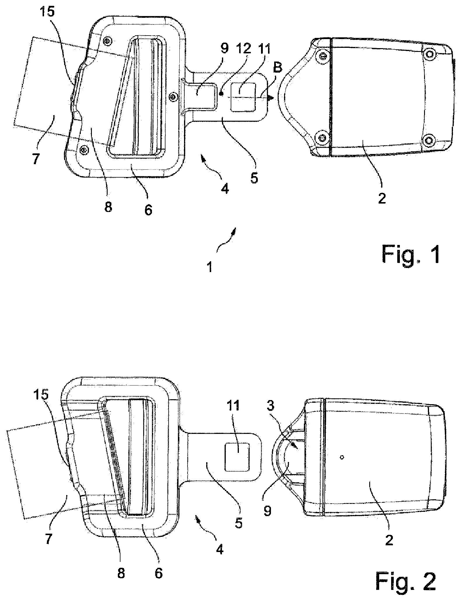 Patent US12319227 Figure 1 – Seatbelt device