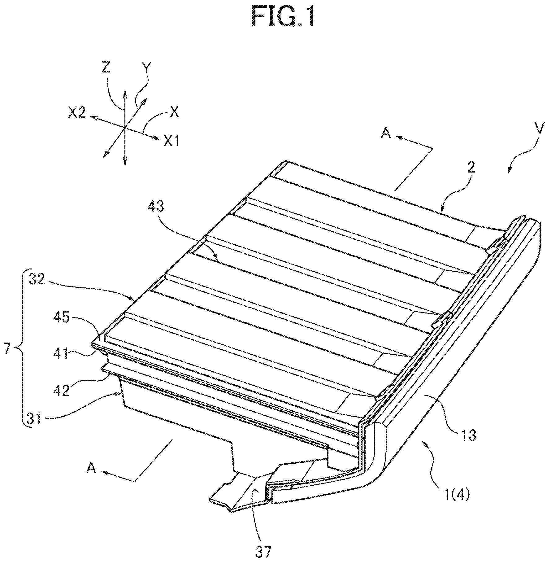 Patent US12319238 Figure 1 – Drawer type storage box