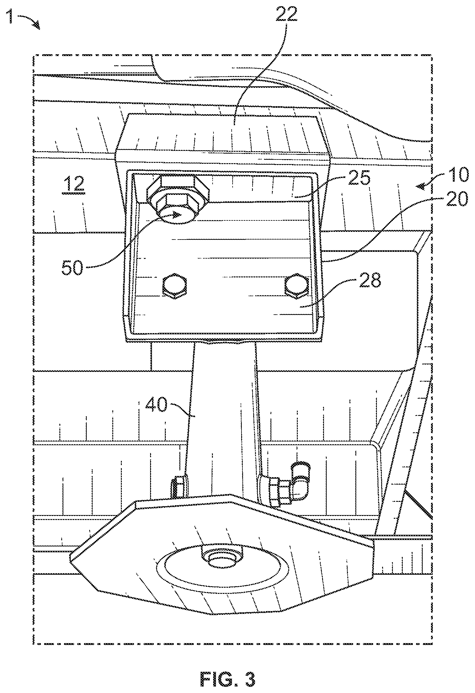 Patent US12319247 Figure 3 – Device, systems, and methods for mounting articles to a vehicle chassis