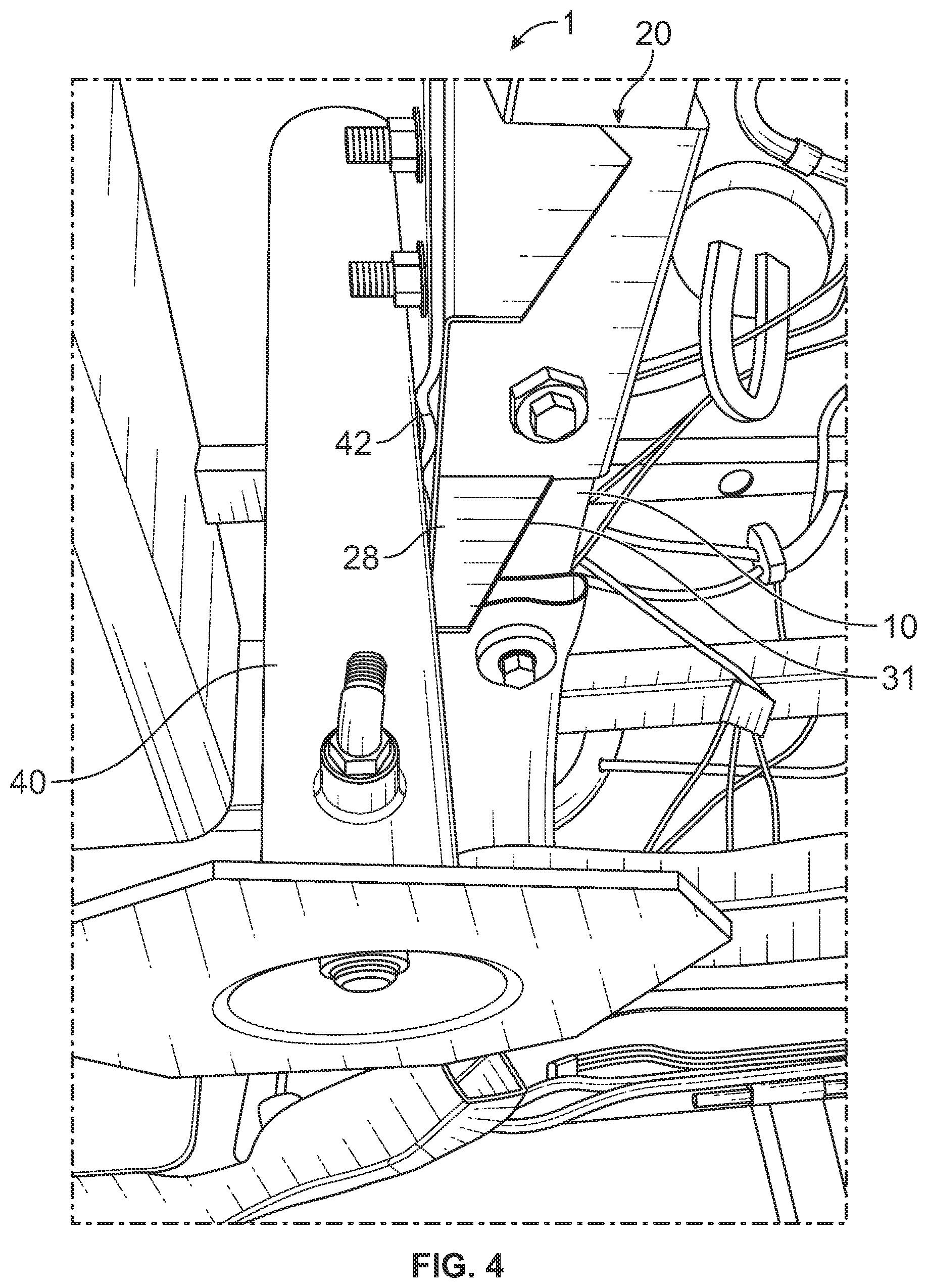 Patent US12319247 Figure 4 – Device, systems, and methods for mounting articles to a vehicle chassis