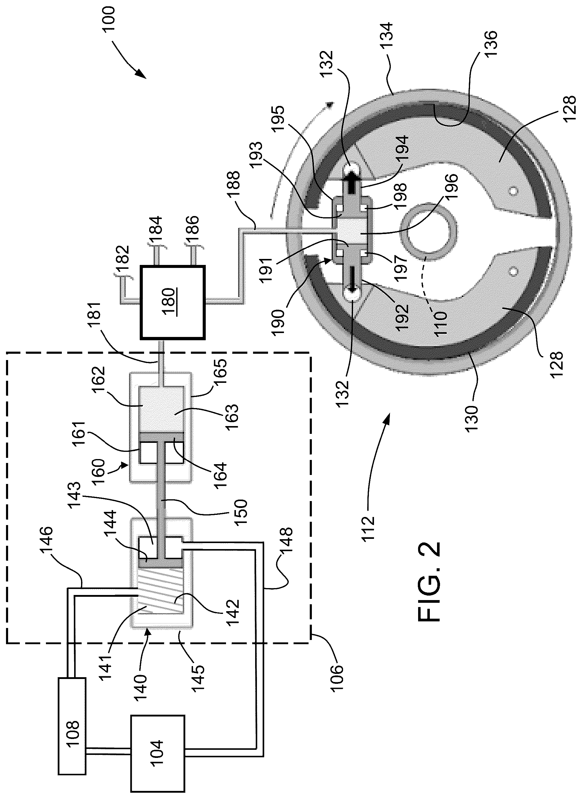 Patent US12319250 Figure 2 – Brake systems, vehicles including such systems, methods of operating such systems, and methods of installing such systems