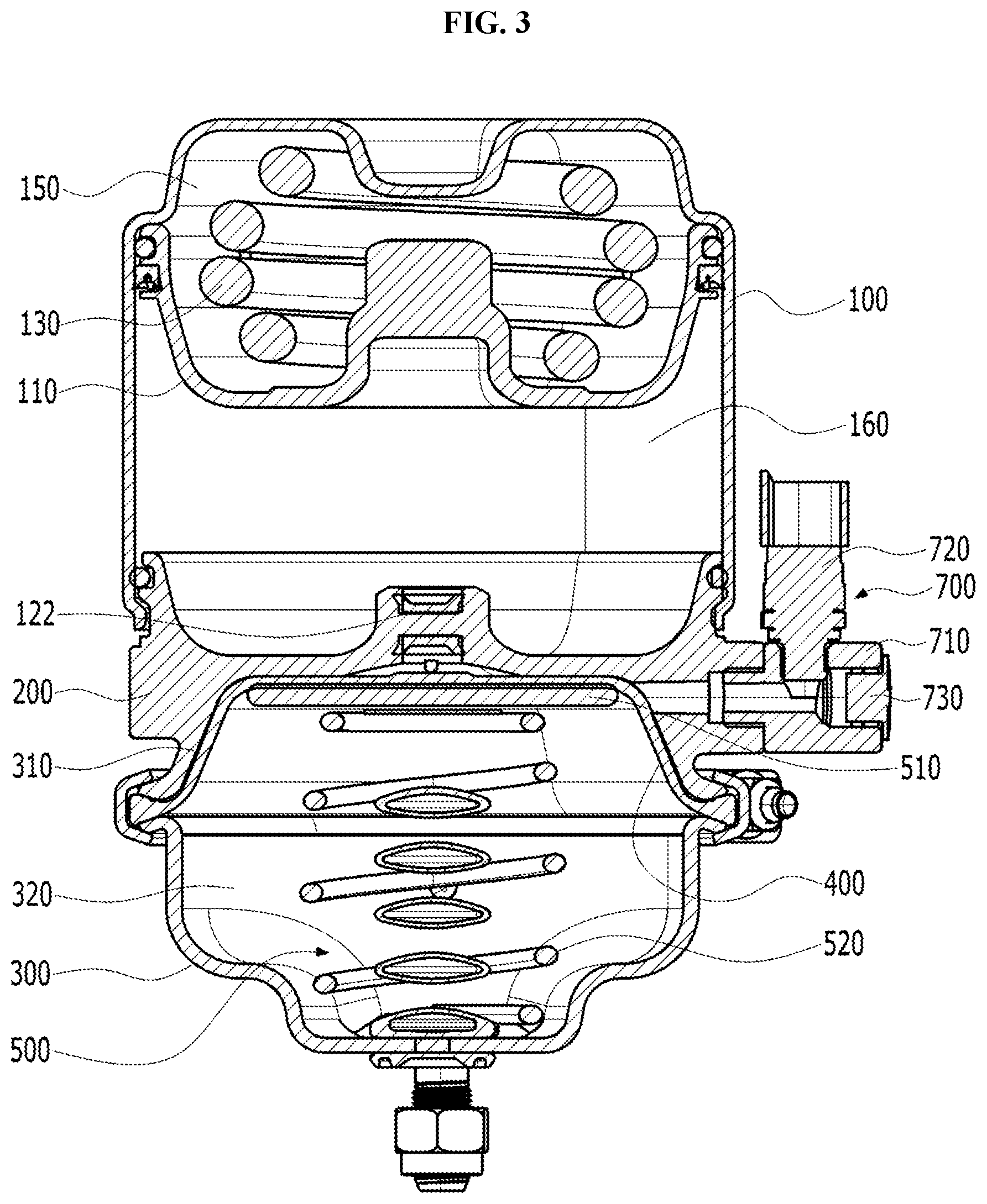 Patent US12319260 Figure 3 – Pressure sensing system of pneumatic spring brake chamber for a vehicle