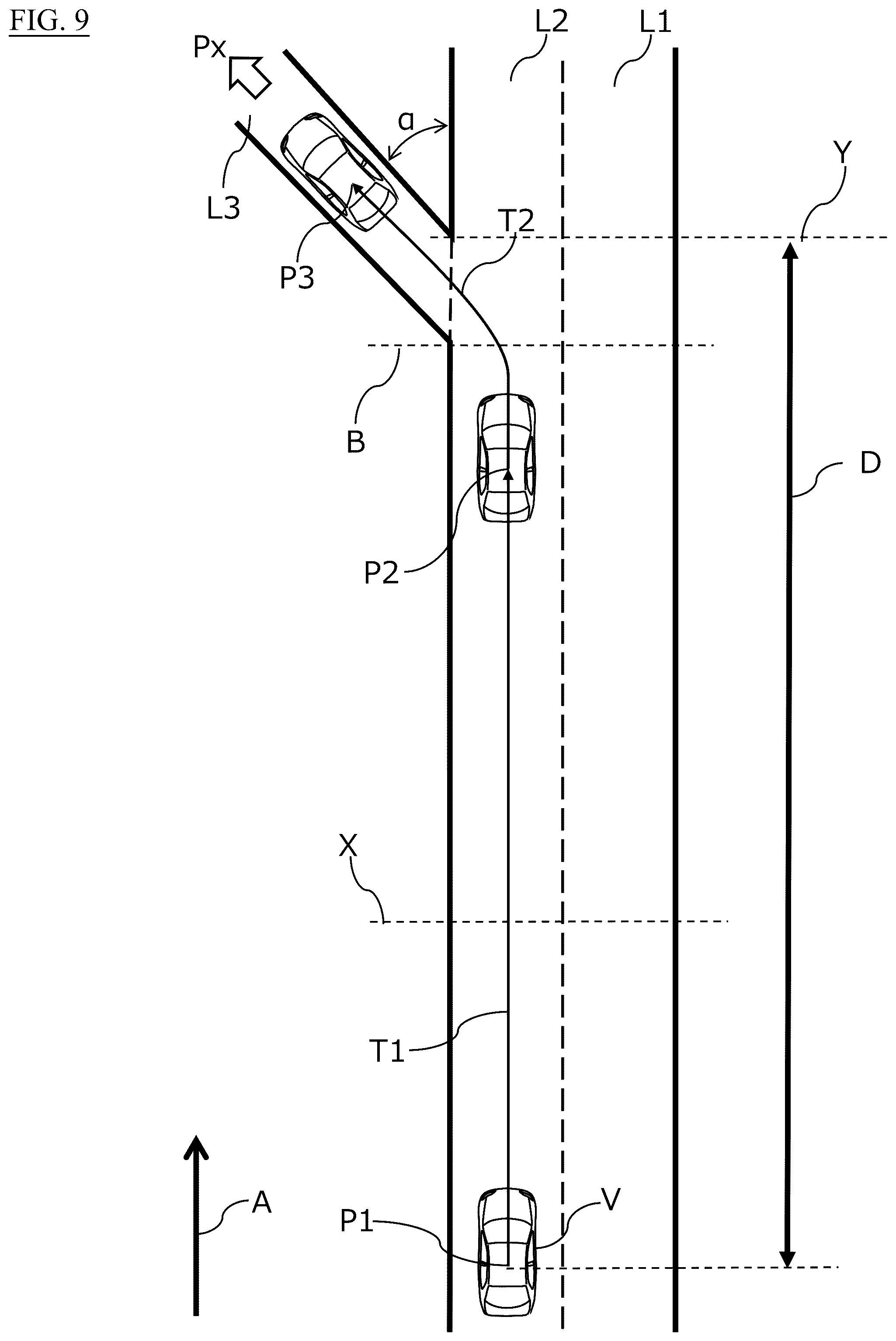 Patent US12319282 Figure 9 – Travel assistance method and travel assistance device for vehicle