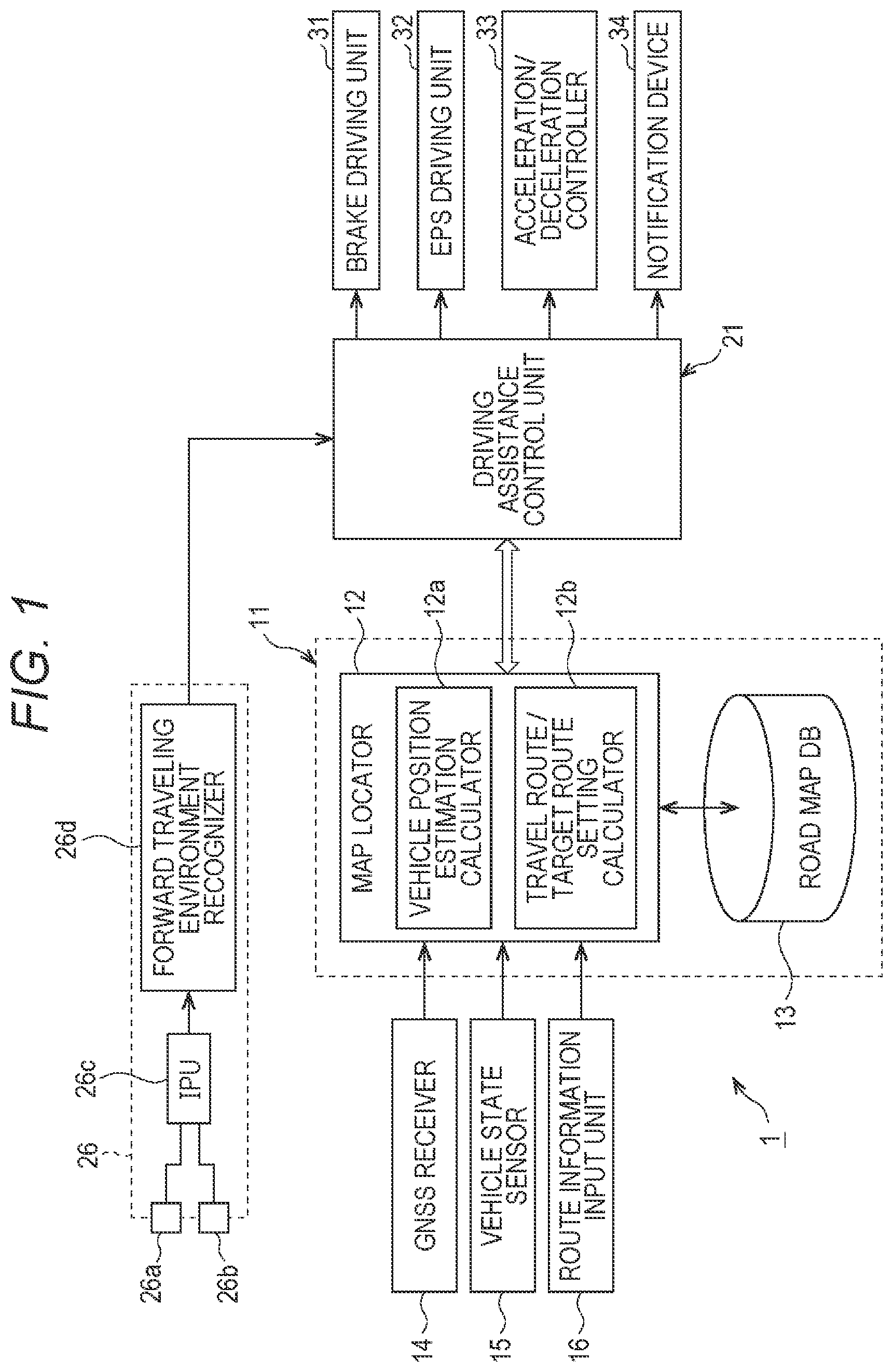 Patent US12319290 — Driving assistance apparatus for vehicle — Figure 1