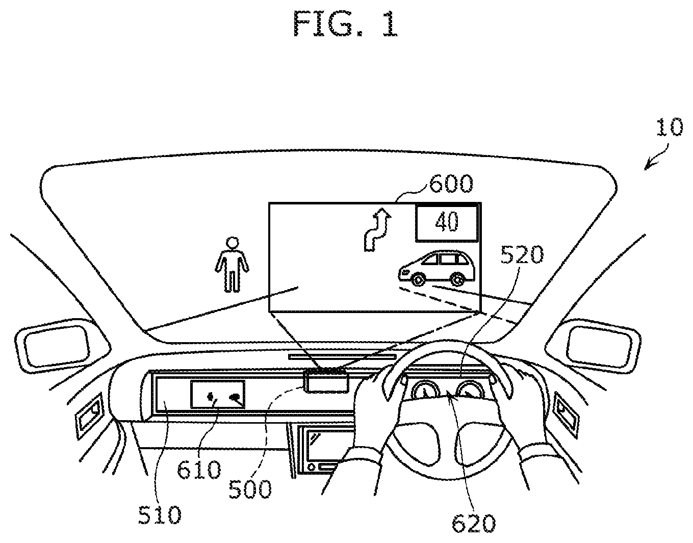 Patent US12319305 — Display control device, display control method, and recording medium — Figure 1