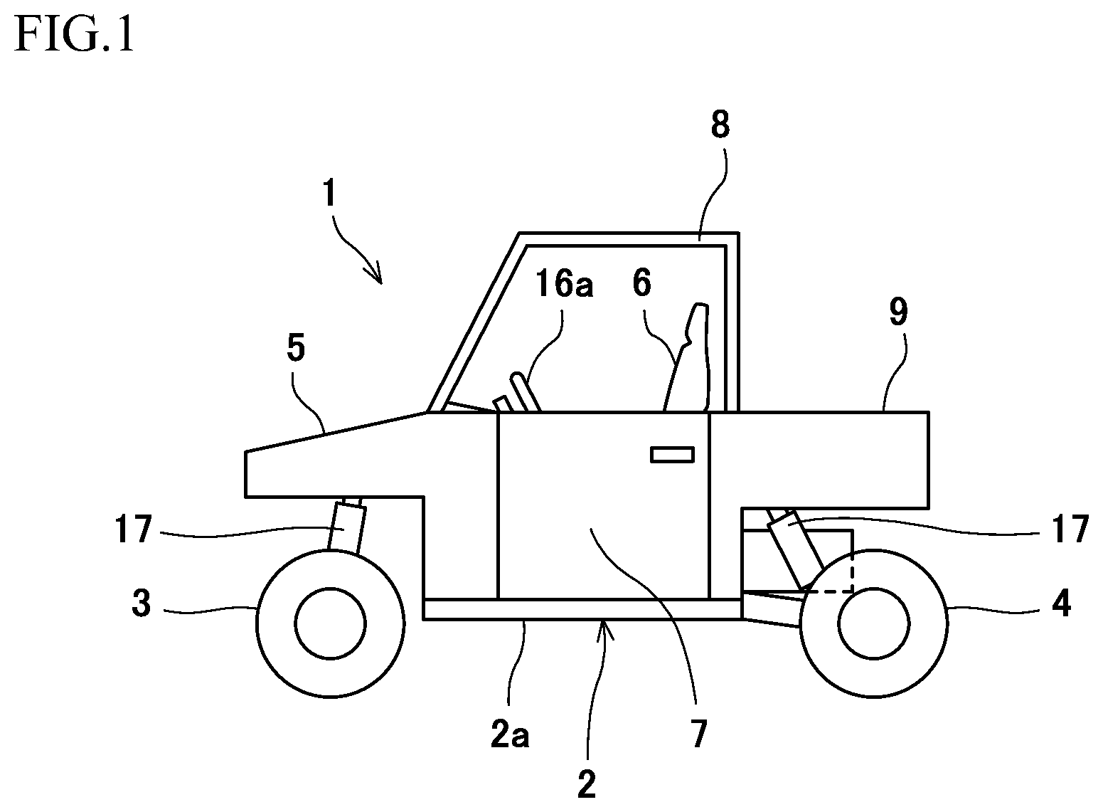 Patent US12319309 Figure 1 – Control requirement determiner, rough terrain vehicle, and control requirement determining method for calculating surface unevenness