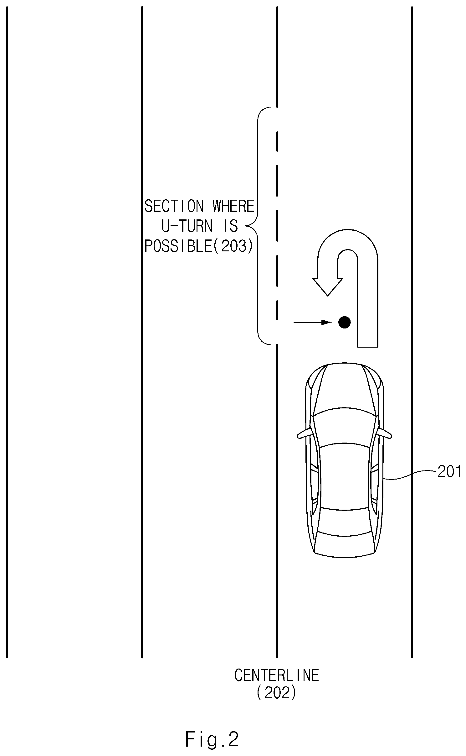 Patent US12319312 Figure 2 – Apparatus for generating U-turn path of vehicle and method thereof