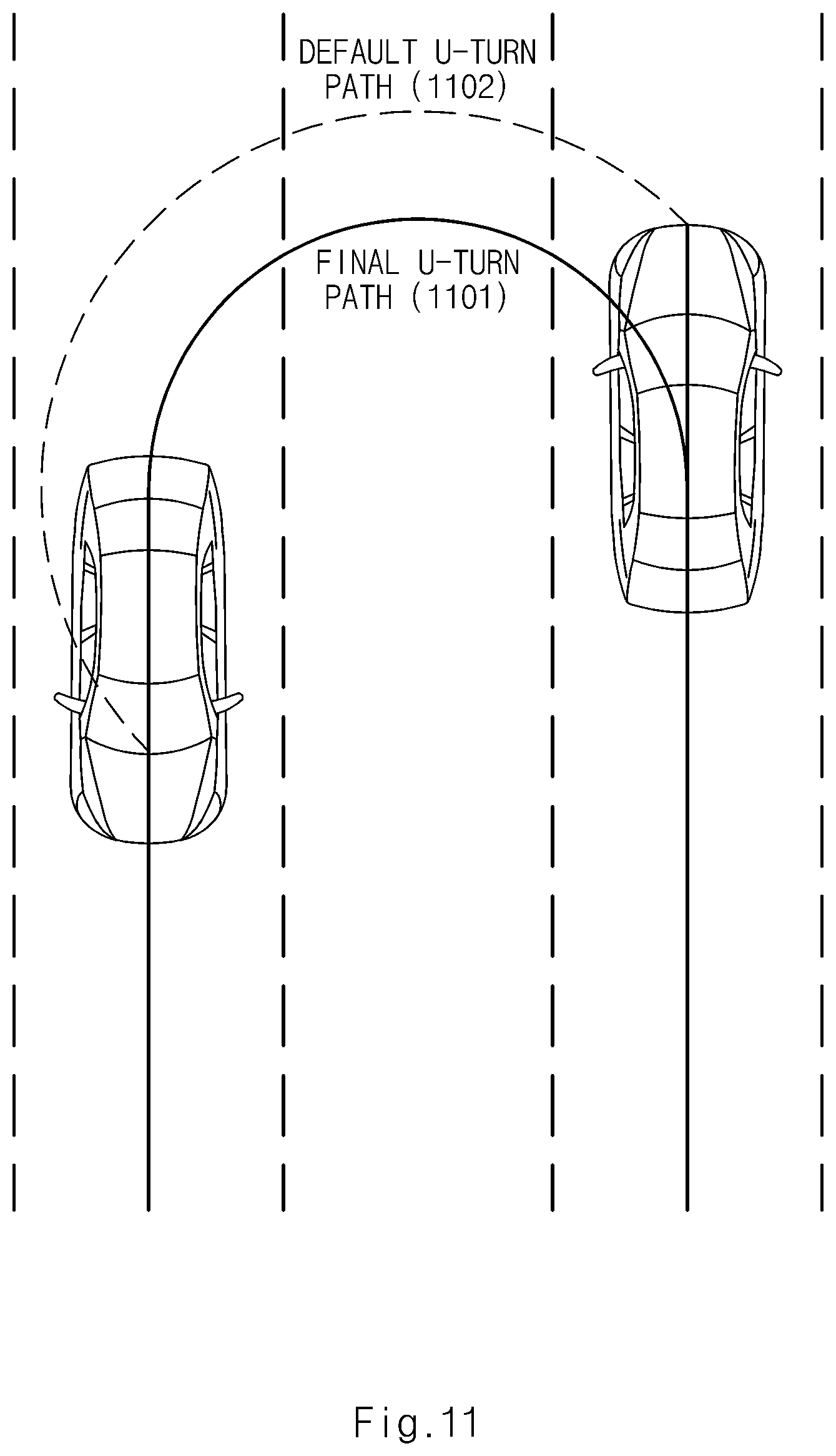 Patent US12319312 Figure 13 – Apparatus for generating U-turn path of vehicle and method thereof