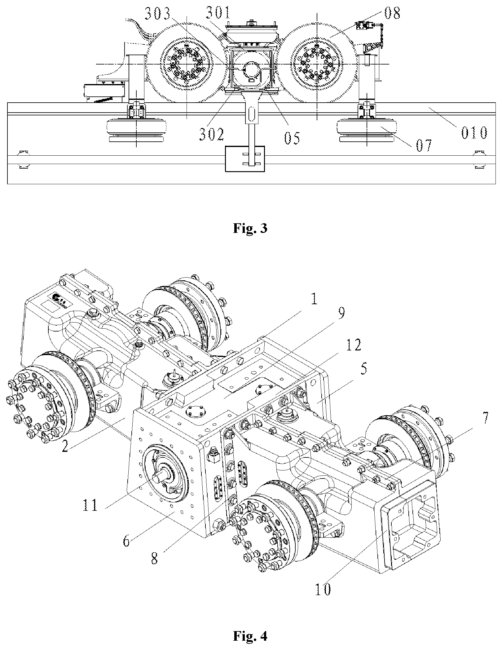 Patent US12319322 Figure 2 – Bogie framework of rail vehicle and bogie