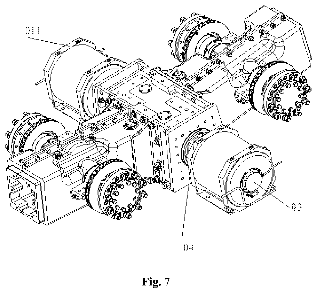 Patent US12319322 Figure 4 – Bogie framework of rail vehicle and bogie