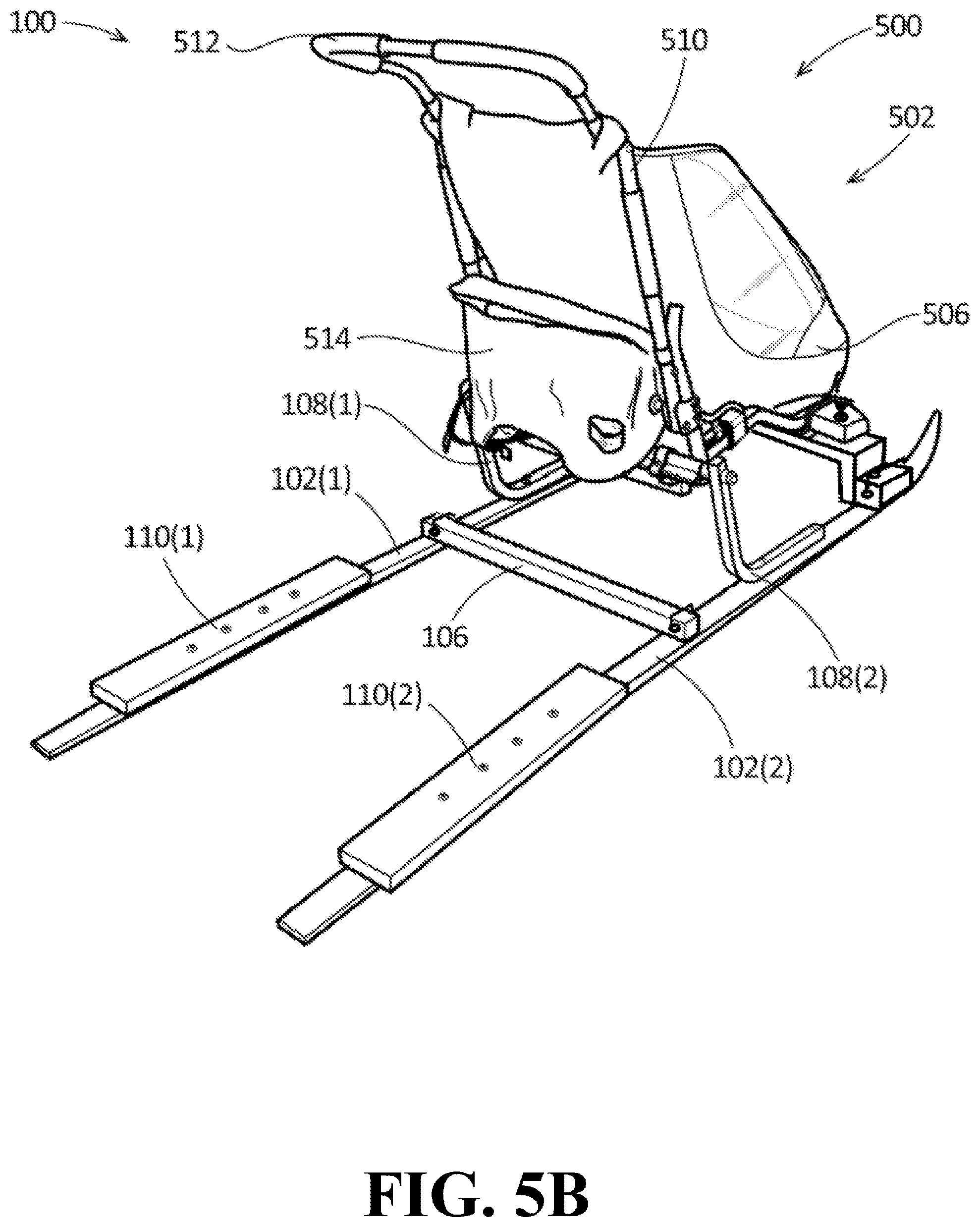 Patent US12319329 Figure 8 – Apparatuses and systems for a kicksled with a detachable trailer