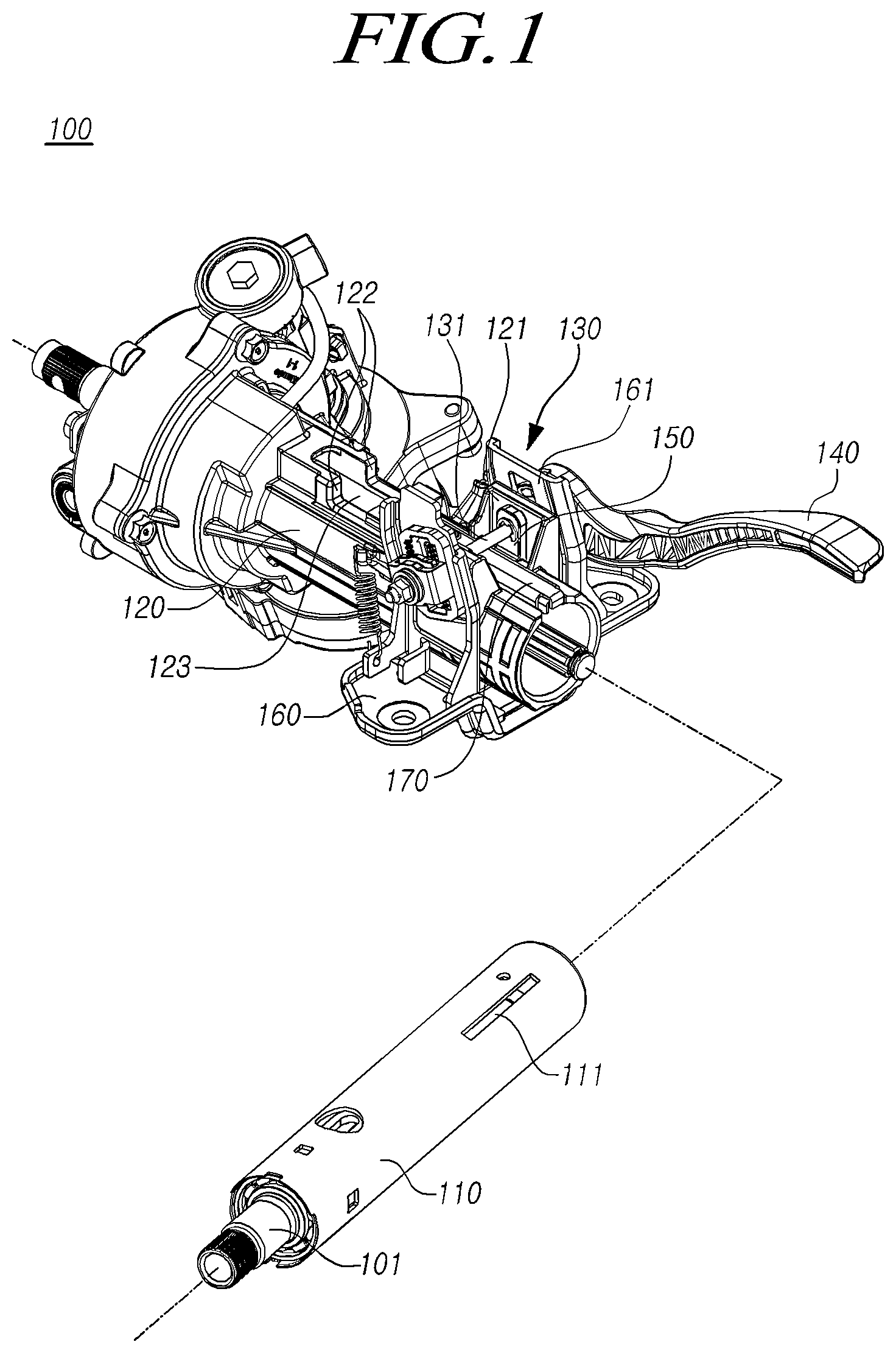 Patent US12319335 Figure 1 – Steering device of vehicle