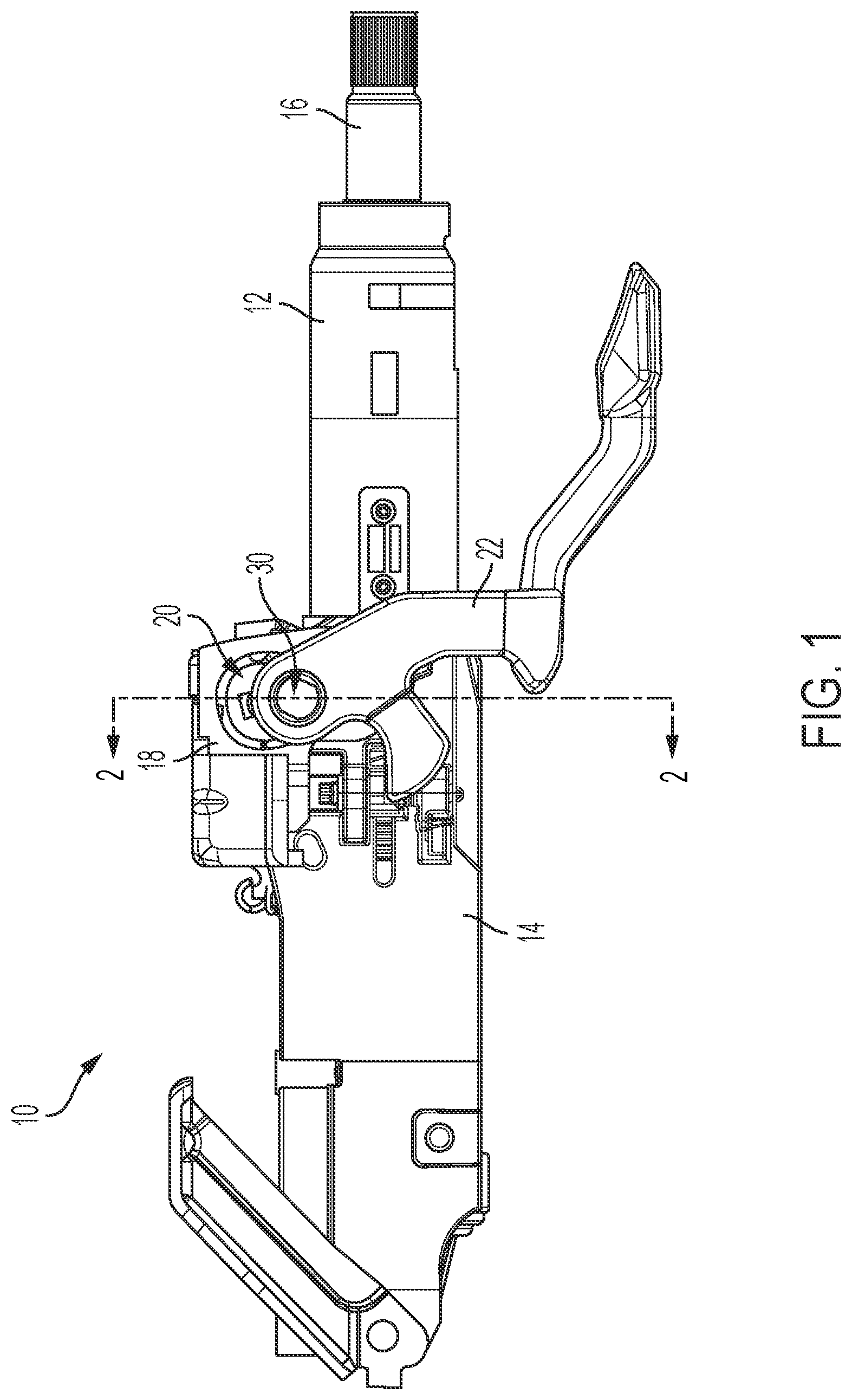 Patent US12319336 Figure 1 – Customizable cam clamping assembly for steering column