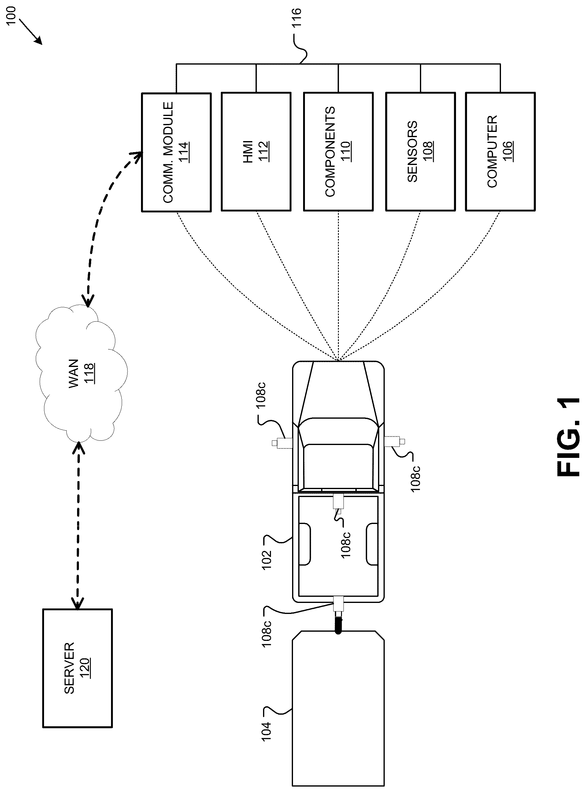 Patent US12319340 Figure 1 – Lane assistance for vehicles with trailers