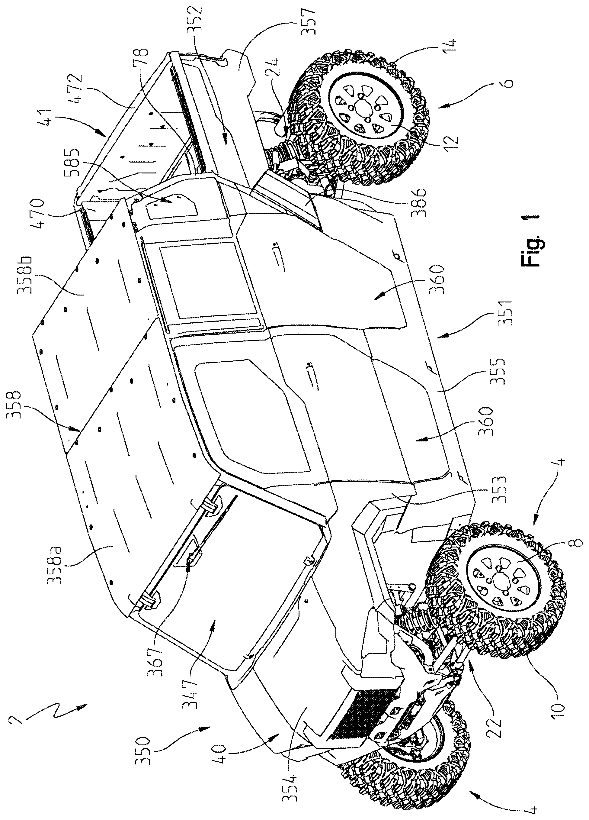 Patent US12319346 Figure 1 – Off-road vehicle