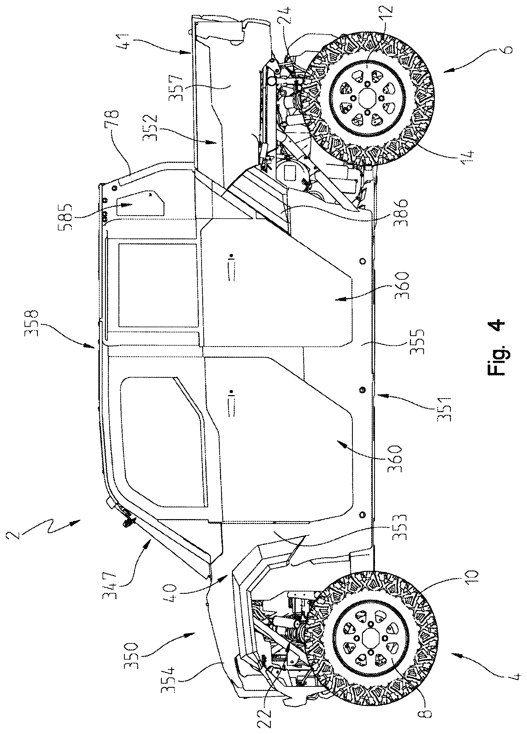 Patent US12319346 Figure 4 – Off-road vehicle